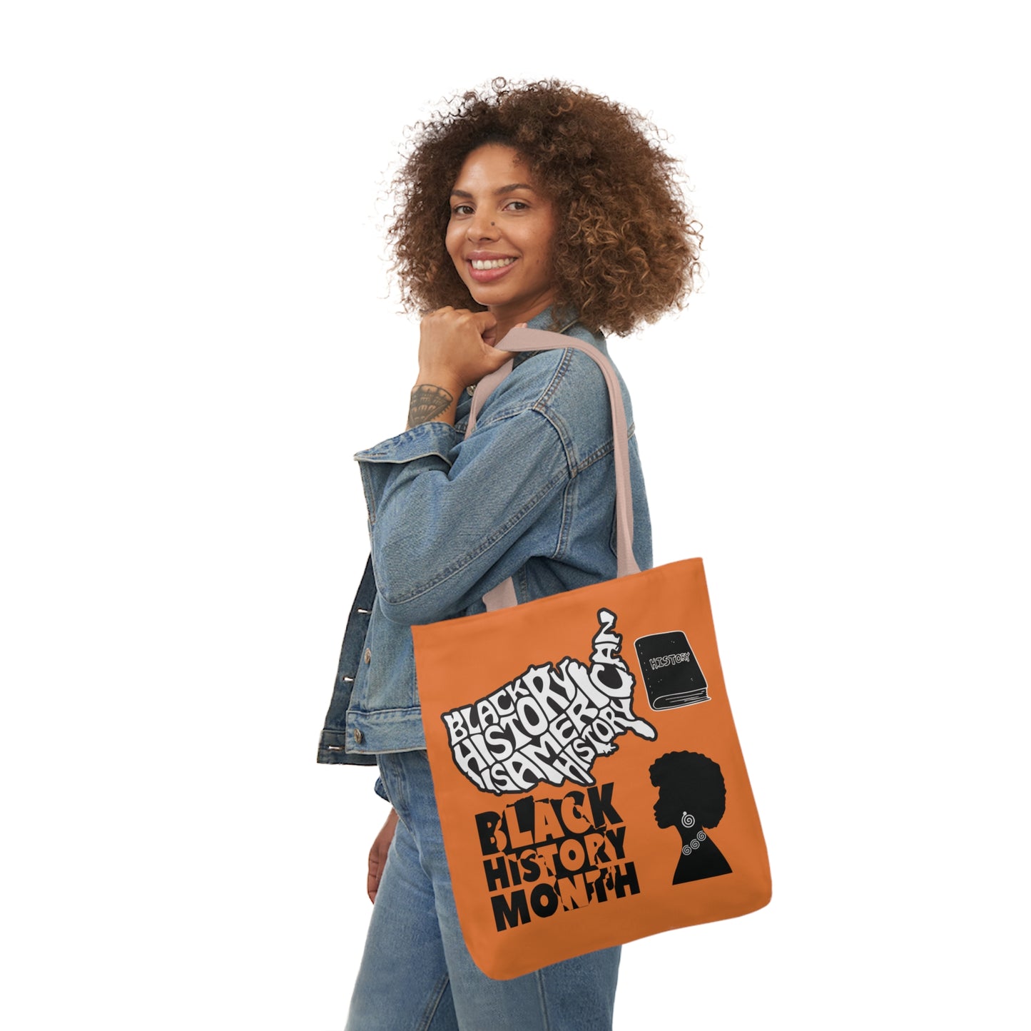 Orange Black History Canvas Tote Bag