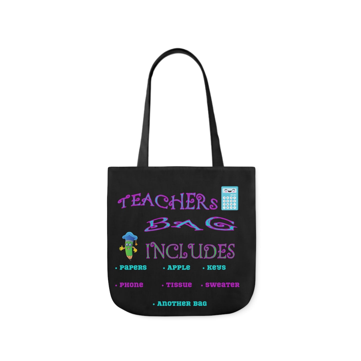 Teachers Canvas Tote Bag, 5-Color Straps