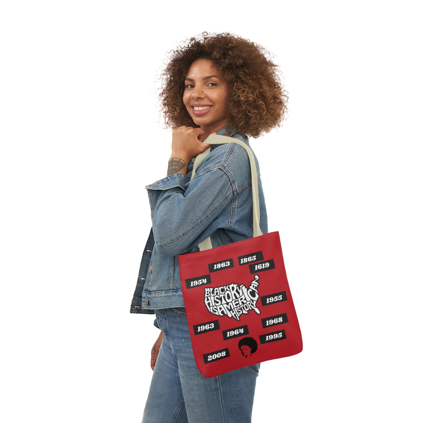 Red Black History Canvas Tote Bag