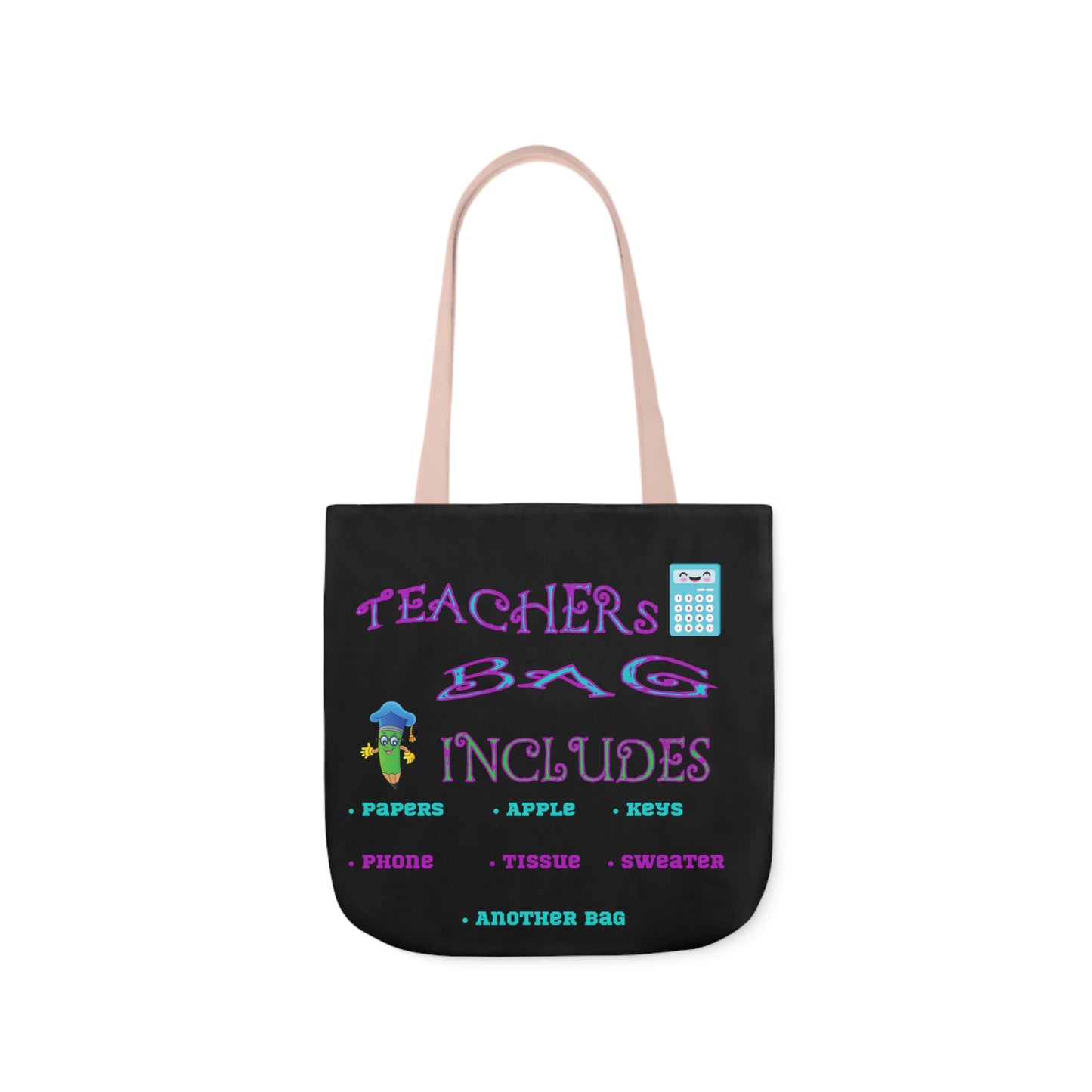 Teachers Canvas Tote Bag, 5-Color Straps