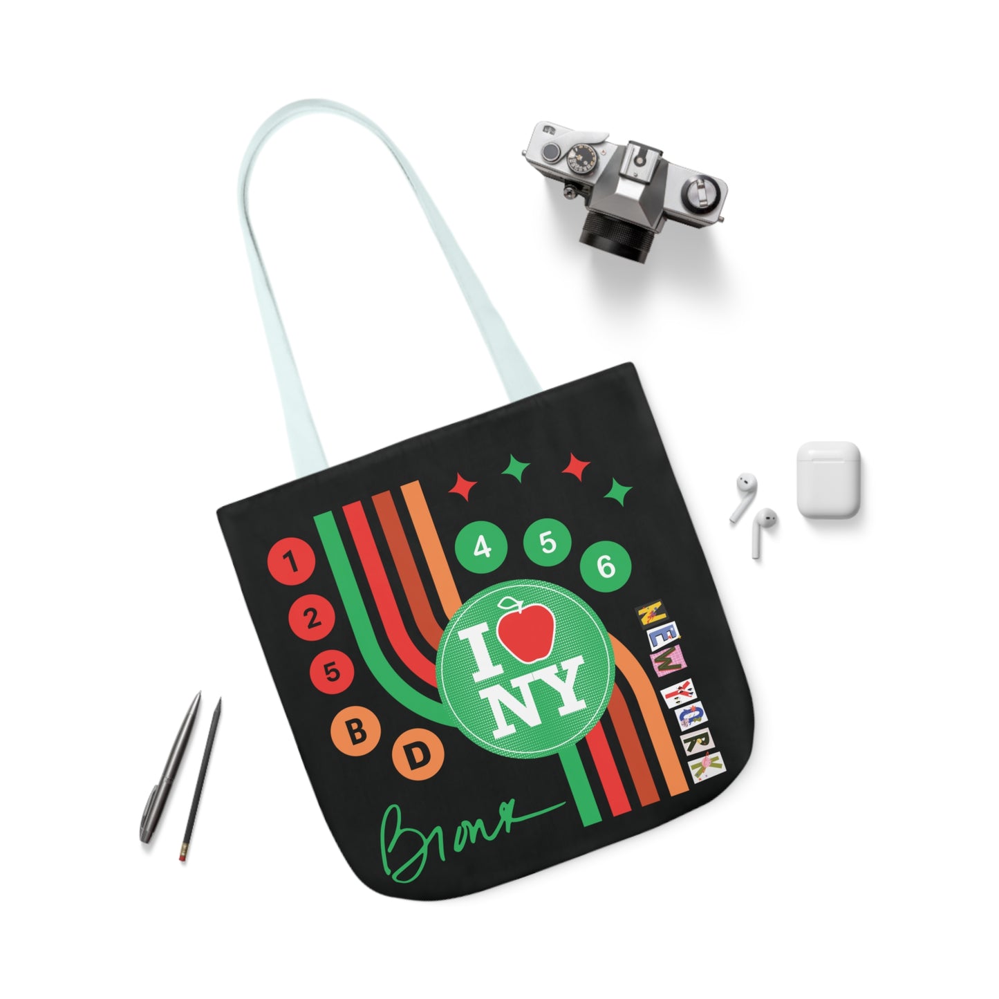 Canvas Tote Bag, 5-Color Straps