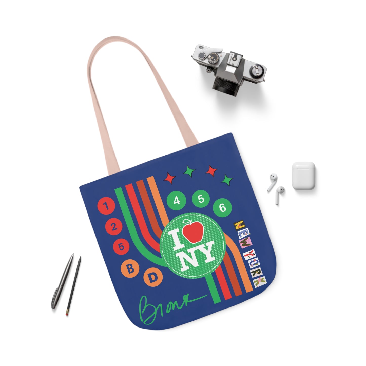 Canvas Tote Bag - New York Blue City Design