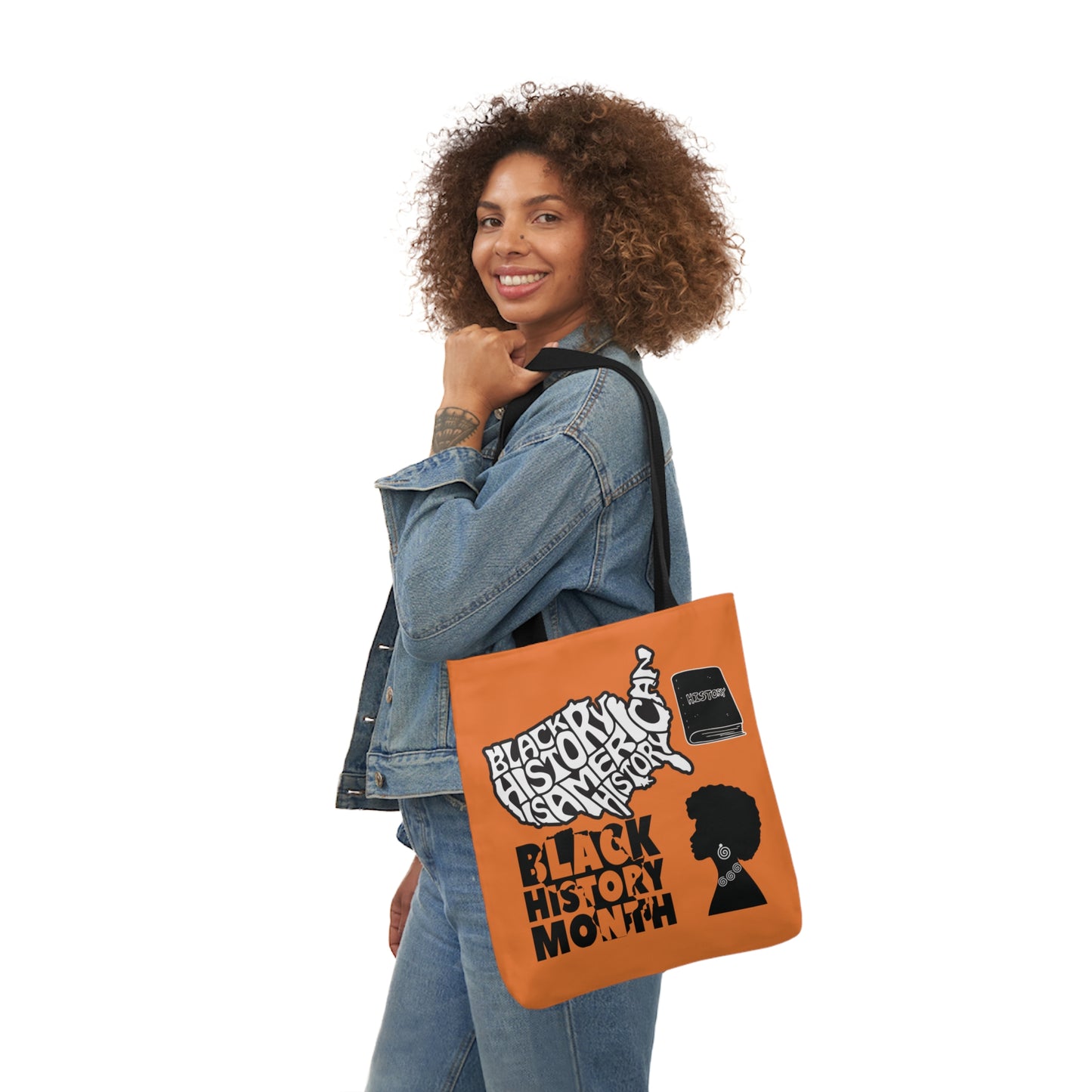 Orange Black History Canvas Tote Bag