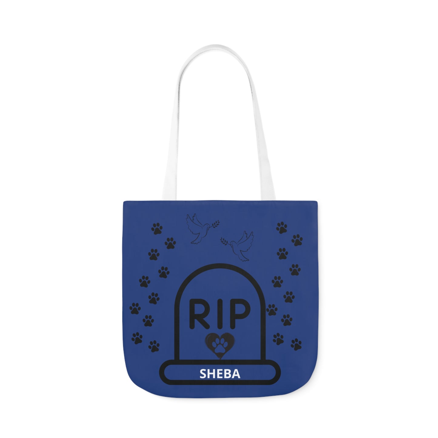 Blue Personalized Dog Memorial Tote Bag