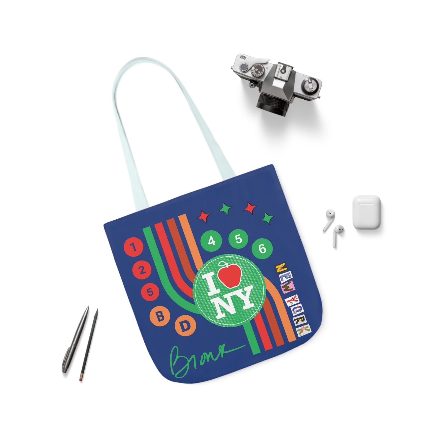 Canvas Tote Bag - New York Blue City Design