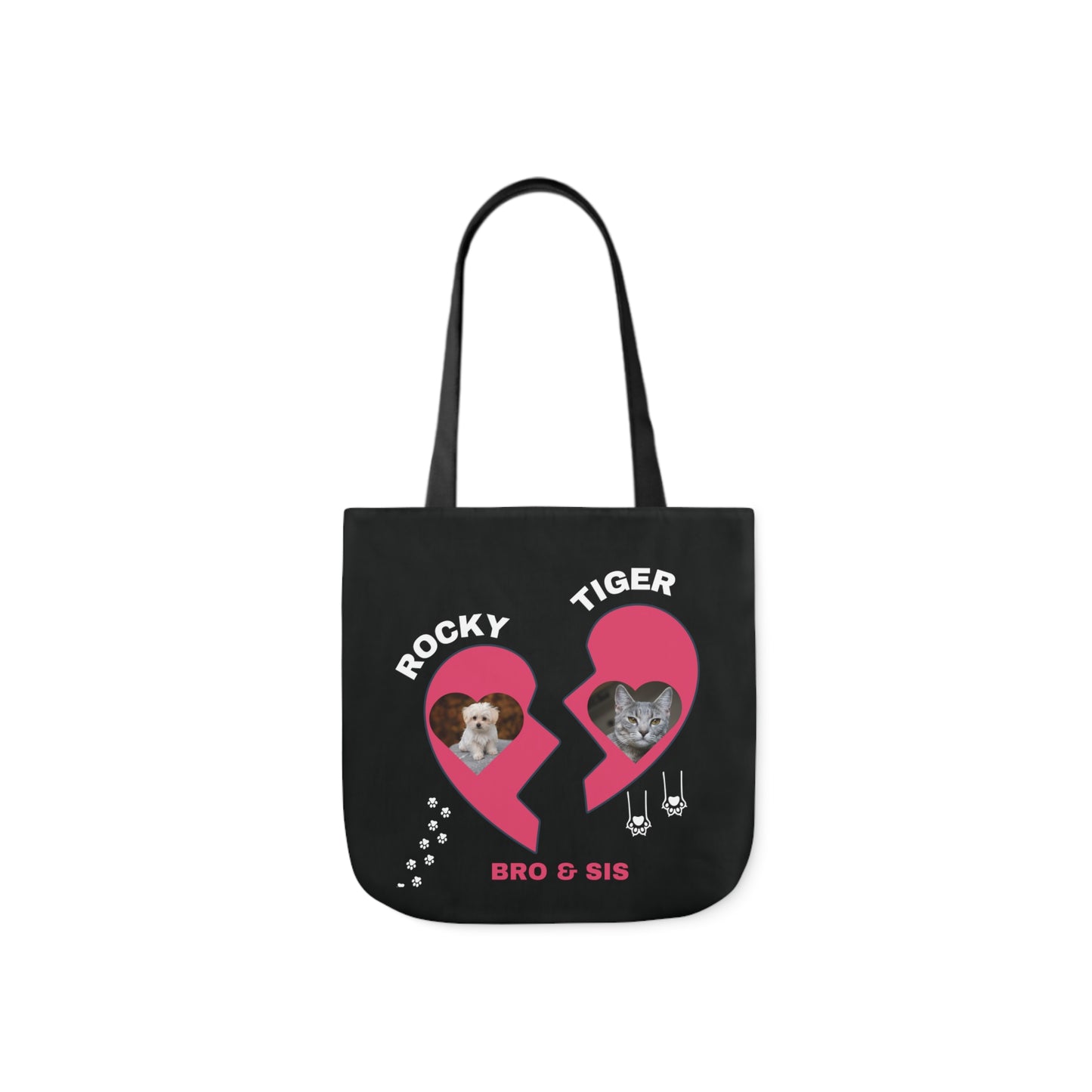 Canvas Tote Bag, Personalized Cat and Dog Design