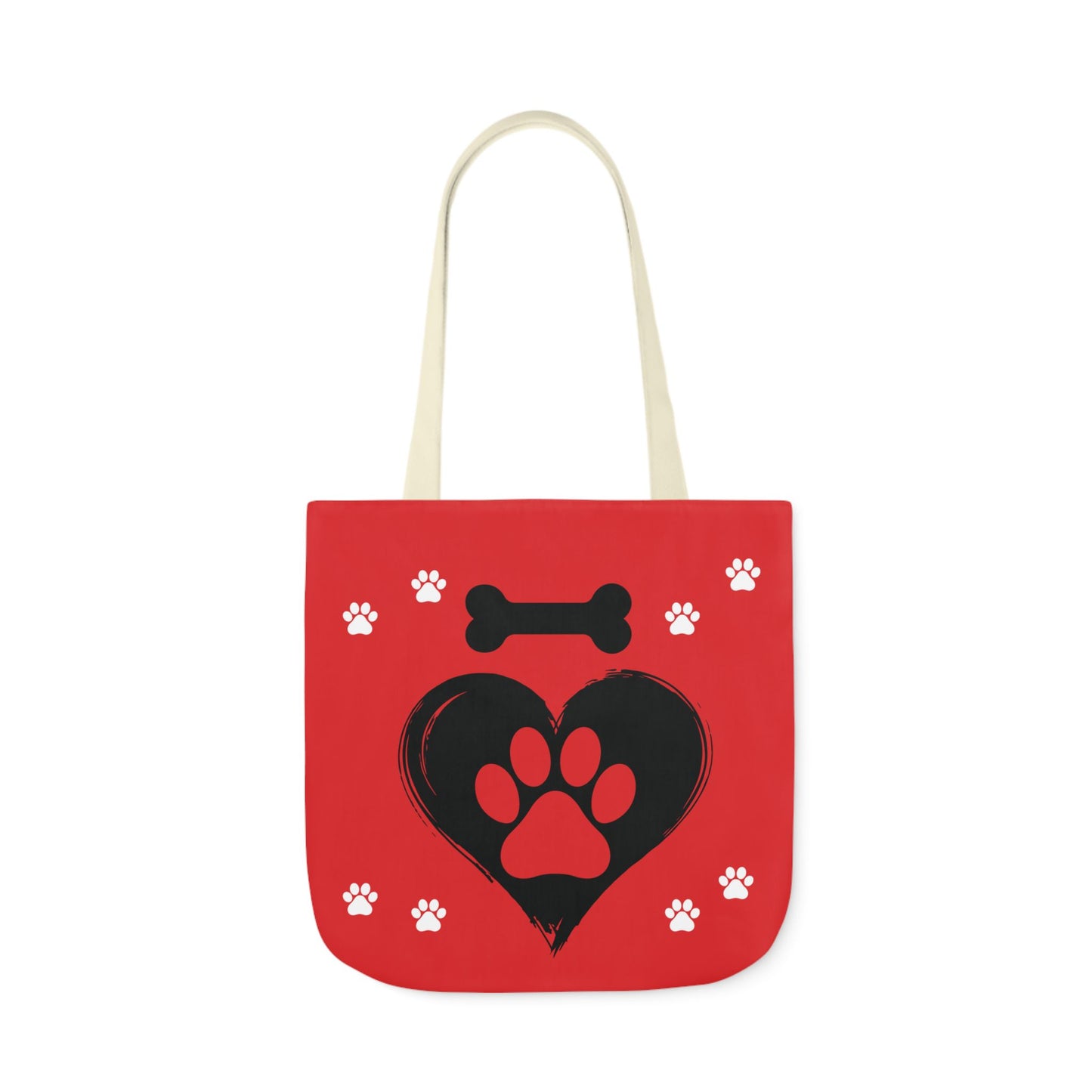 Red and Black Personalized Dog Canvas Tote Bag