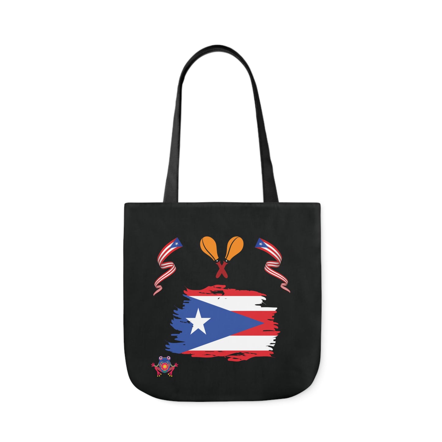 Personalized Puerto Rico Black Canvas Tote Bag