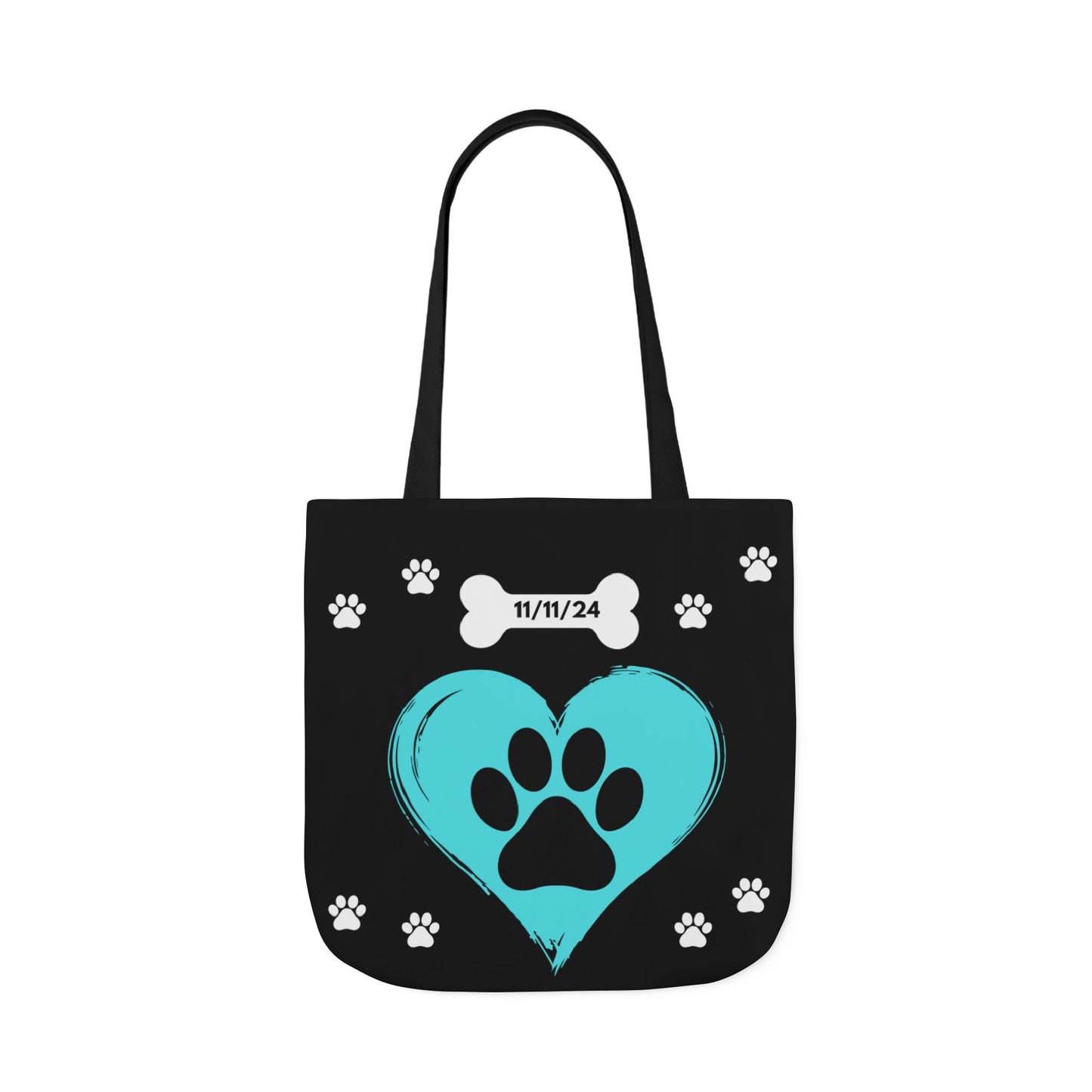 Black Personalized Dog lovers Tote Bag