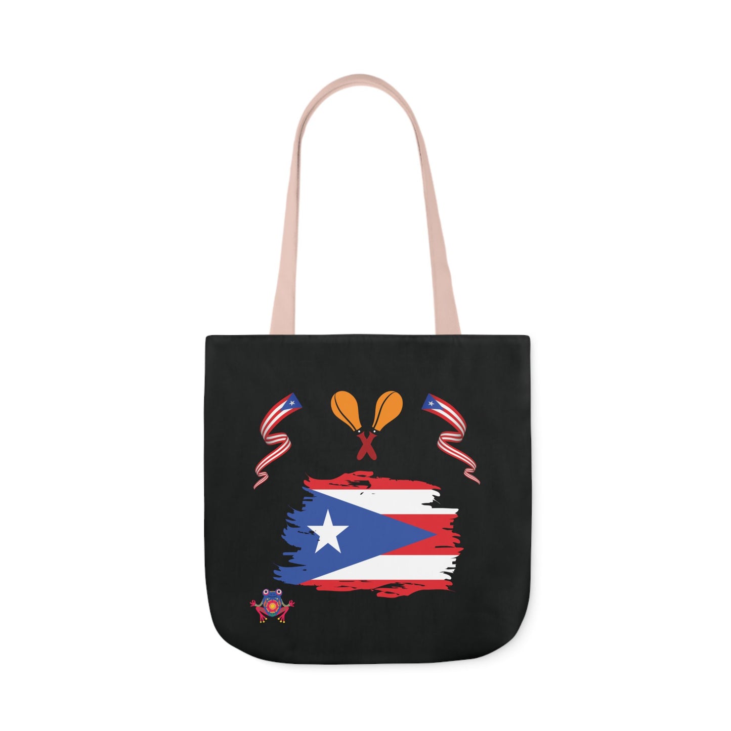Personalized Puerto Rico Black Canvas Tote Bag