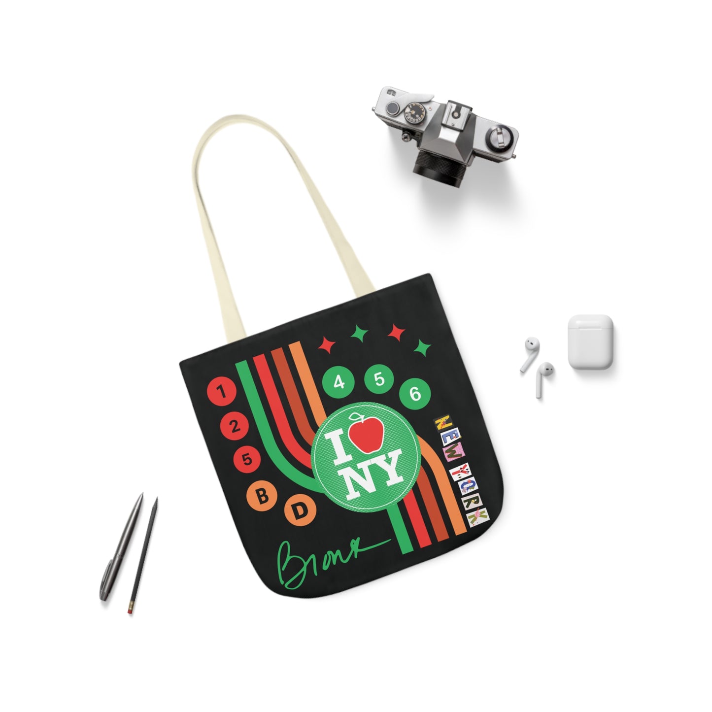 Canvas Tote Bag, 5-Color Straps