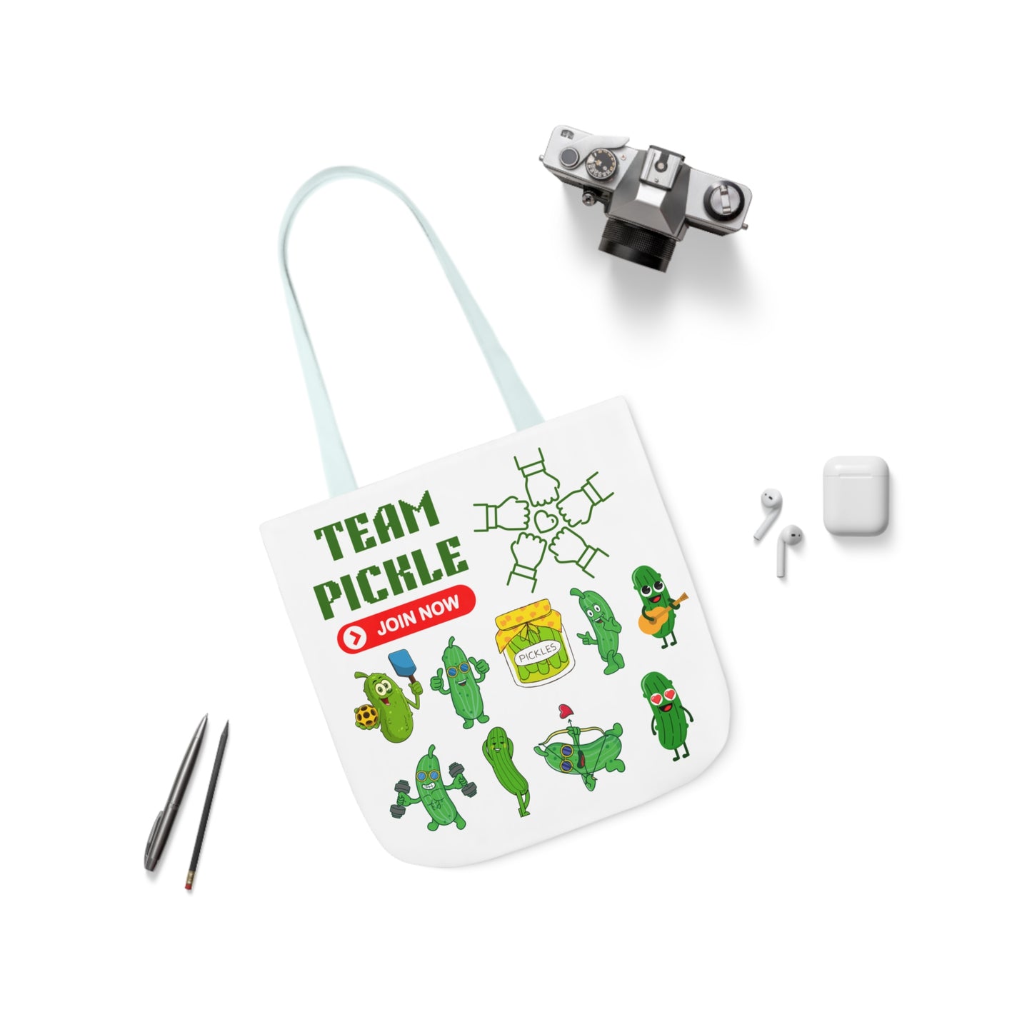 Turtle Canvas Tote Bag, 5-Color Straps