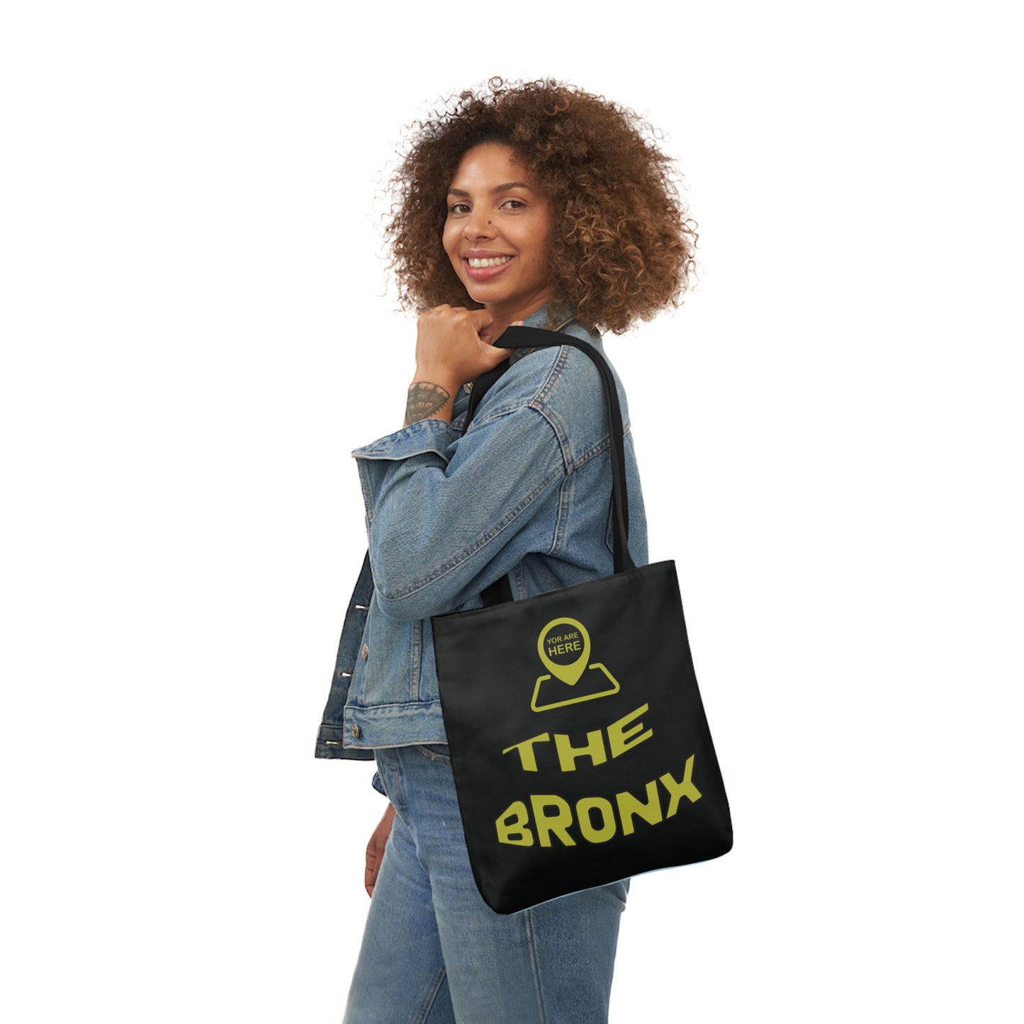 Canvas Tote Bag - Black Personalized City with Map Design