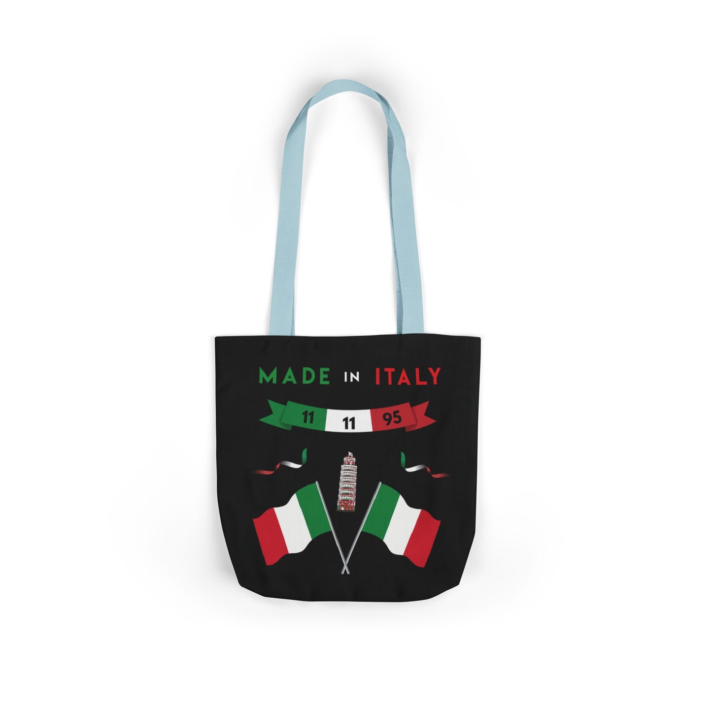 Black Canvas Tote Bag - Italy Theme