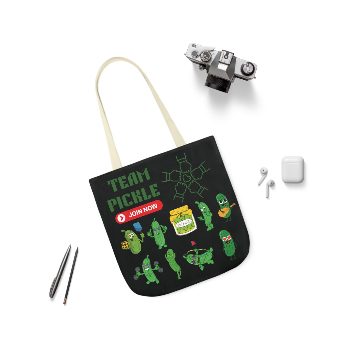 Turtle Canvas Tote Bag, 5-Color Straps