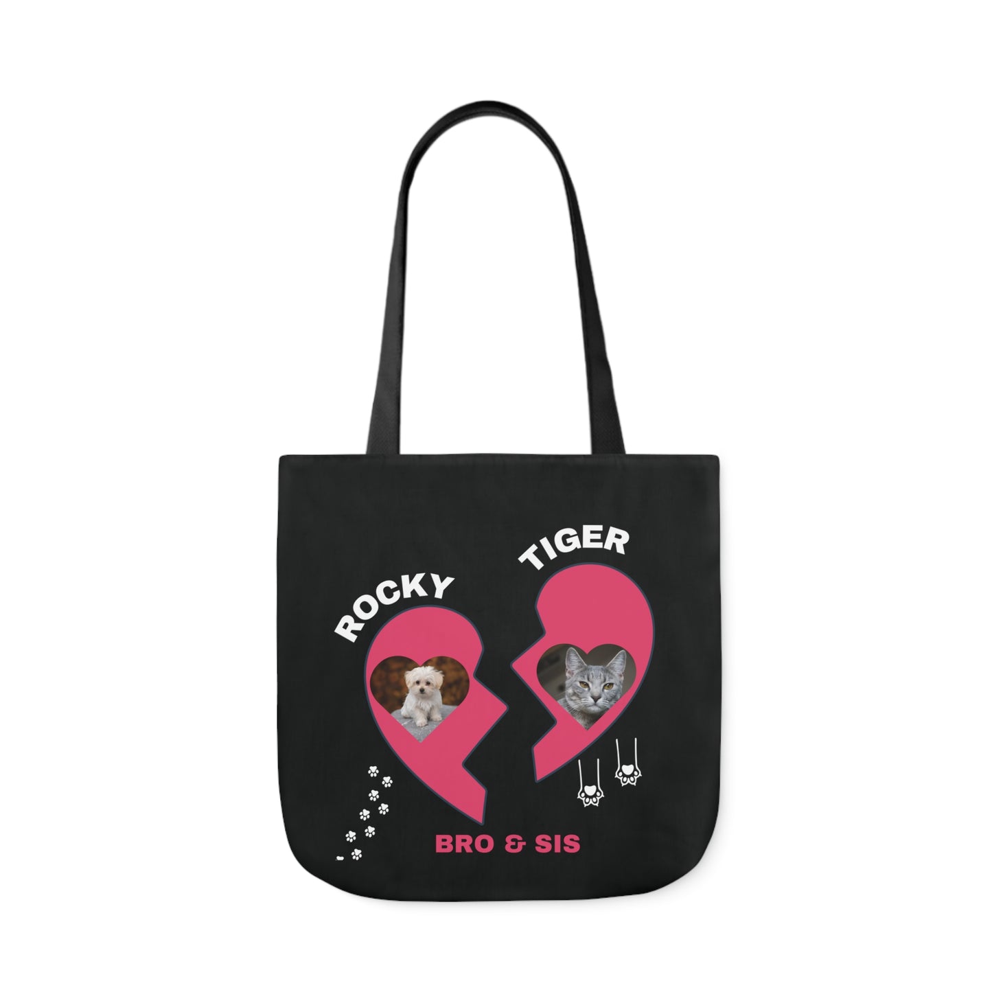 Canvas Tote Bag, Personalized Cat and Dog Design