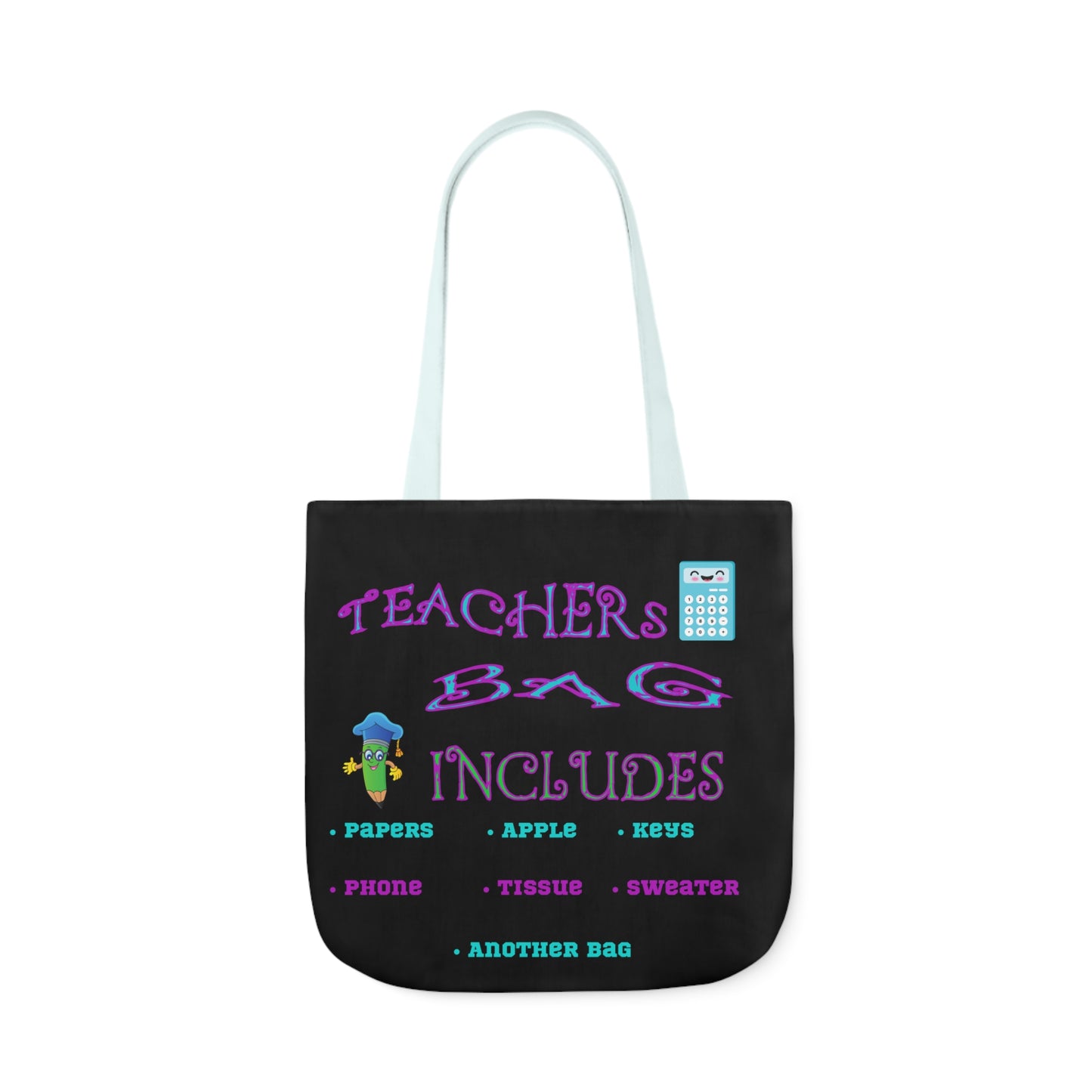 Teachers Canvas Tote Bag, 5-Color Straps