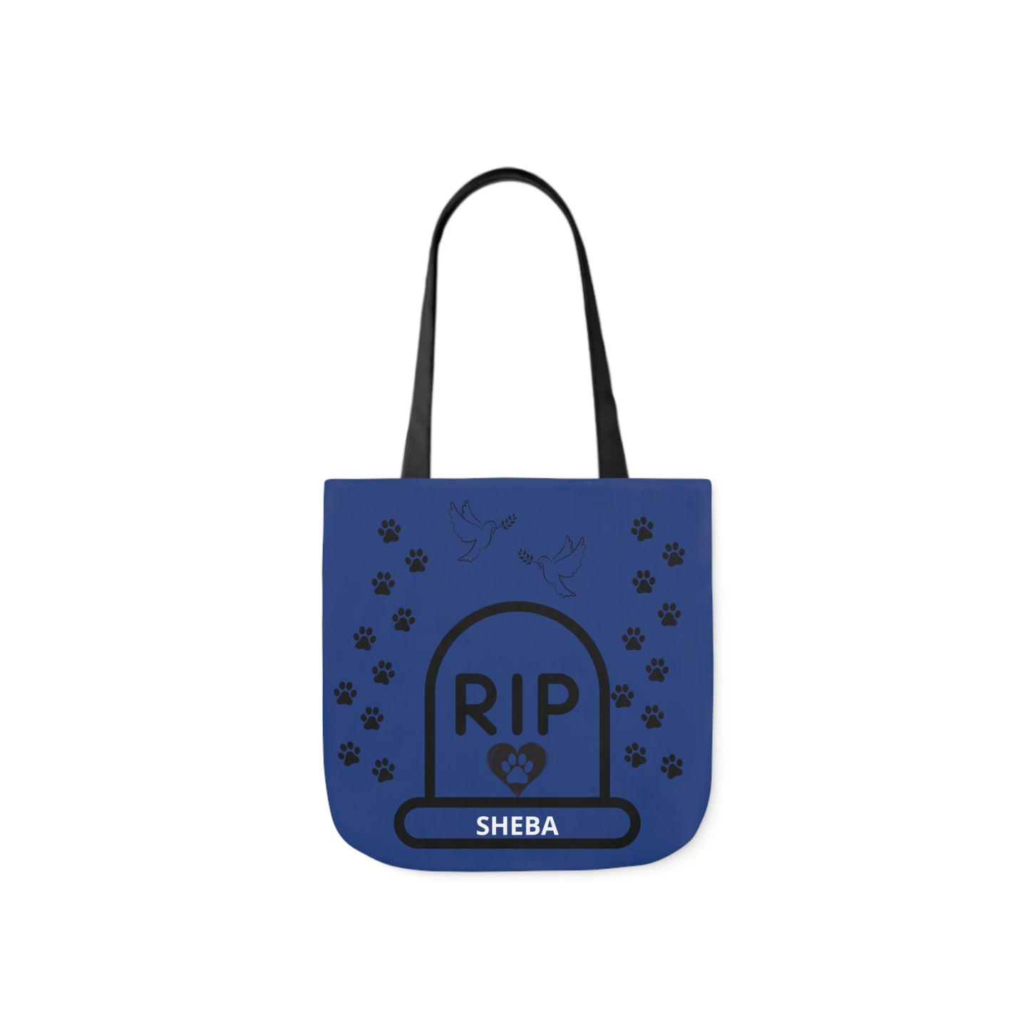 Blue Personalized Dog Memorial Tote Bag