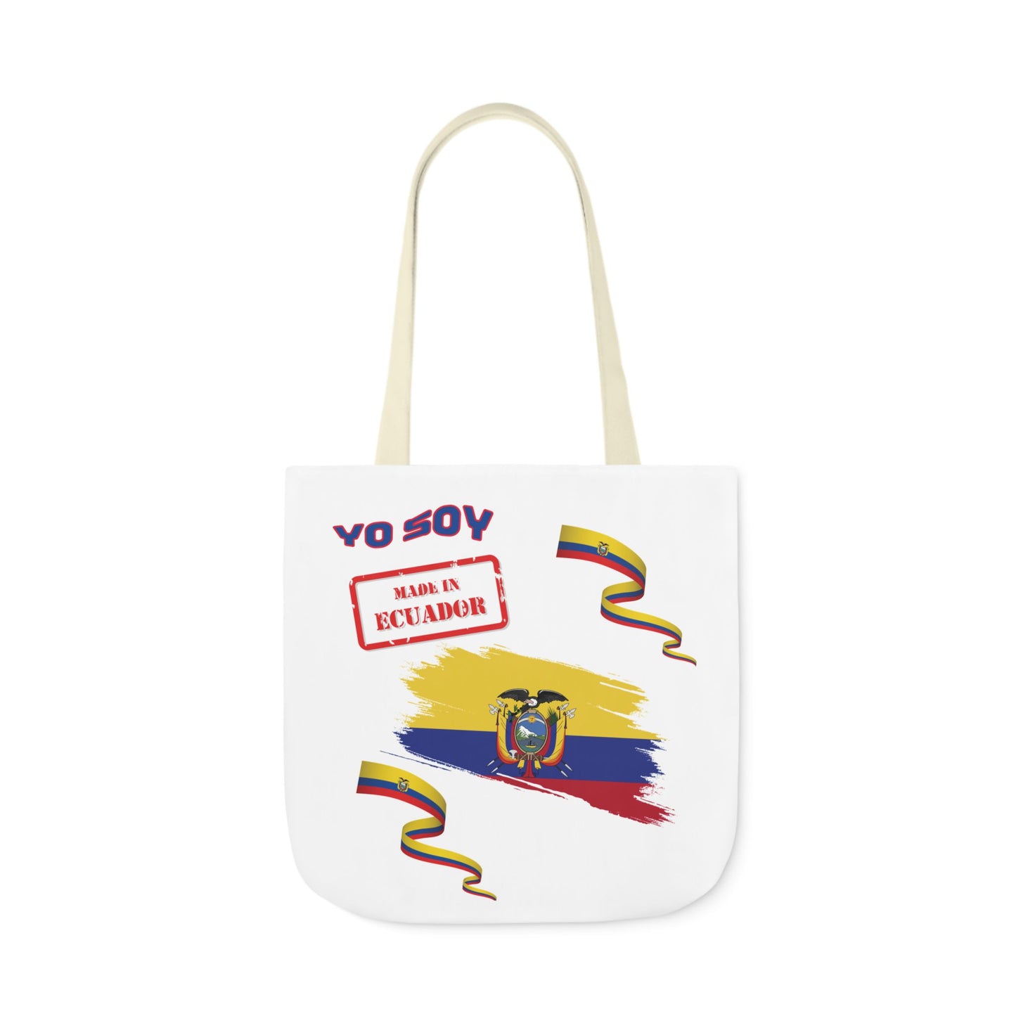 Ecuadorian Pride Canvas Tote Bag with 5-Color Straps – Te Amo & Yo Soy Designs