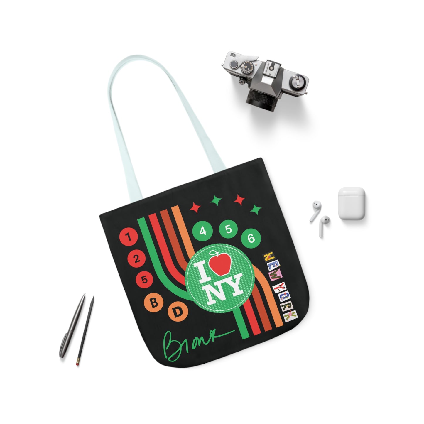 Canvas Tote Bag, 5-Color Straps