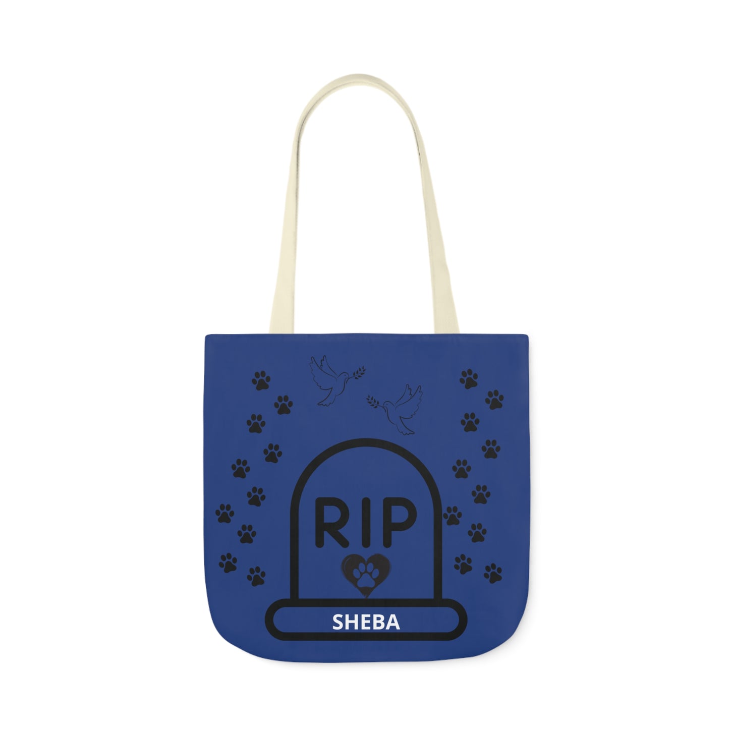 Blue Personalized Dog Memorial Tote Bag