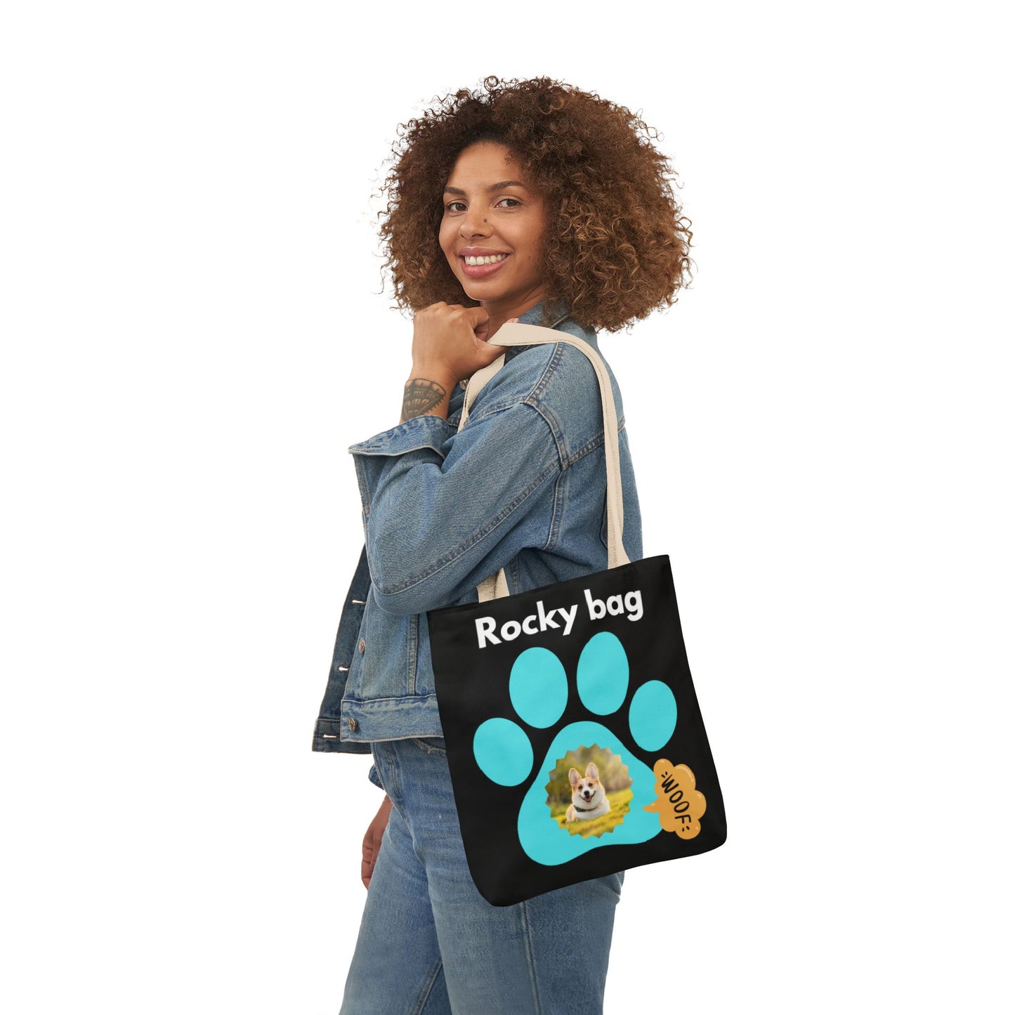 Black Personalized Dog lovers Tote Bag