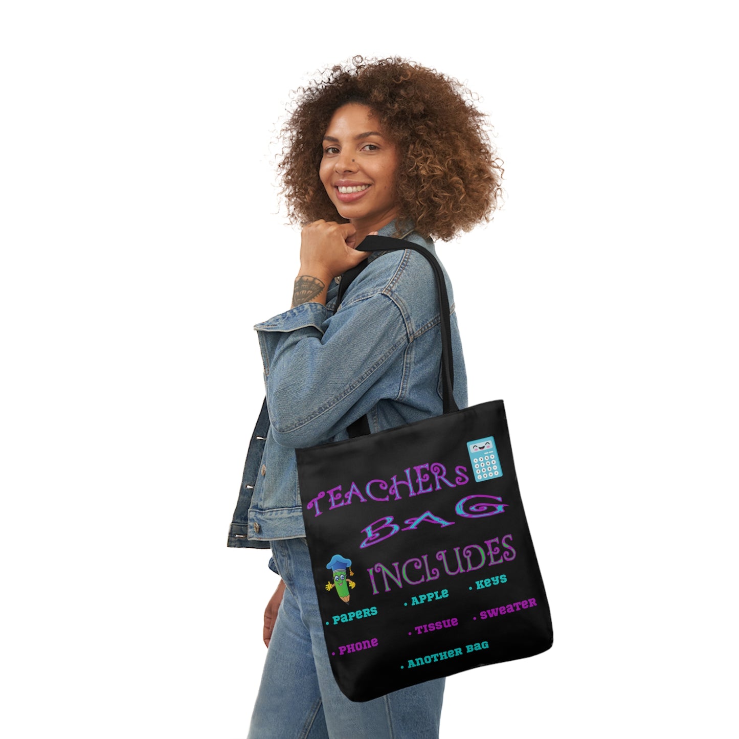 Teachers Canvas Tote Bag, 5-Color Straps
