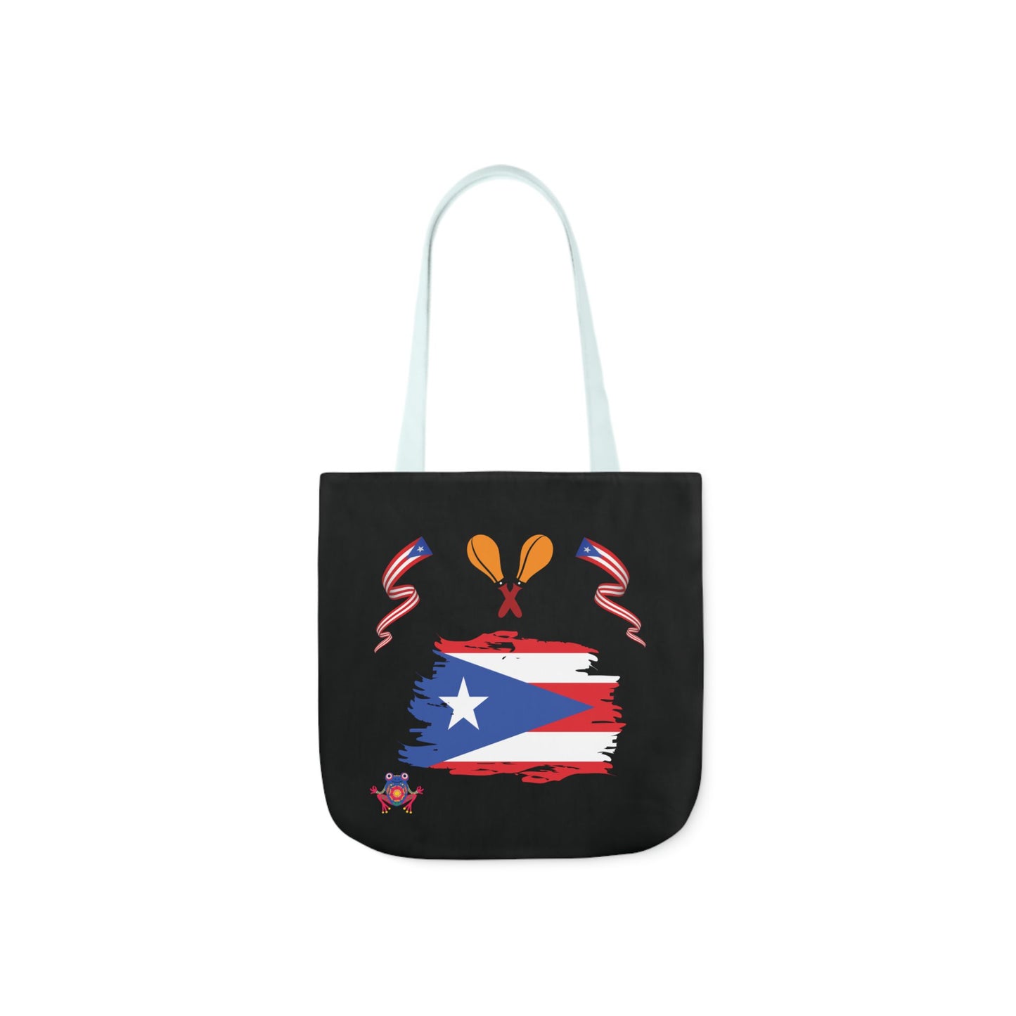Personalized Puerto Rico Black Canvas Tote Bag