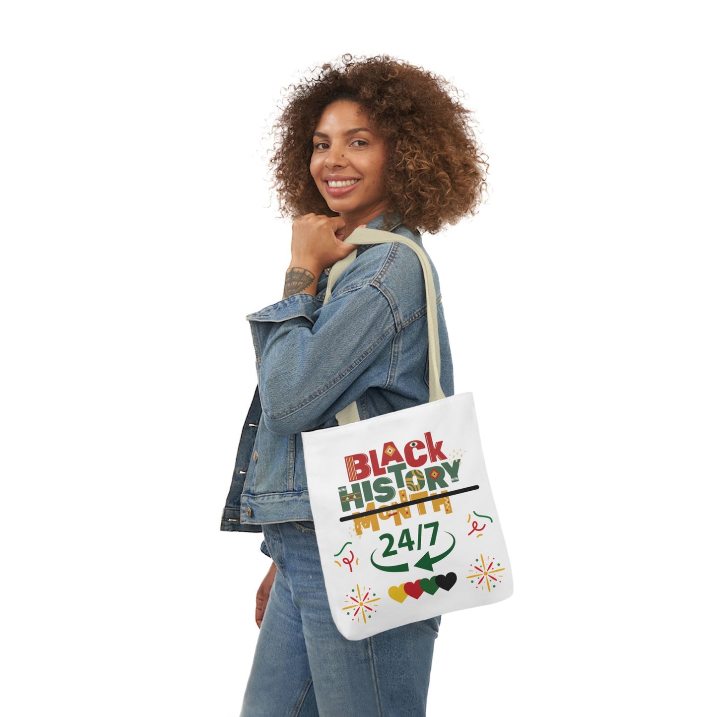 Black History White Canvas Tote Bag
