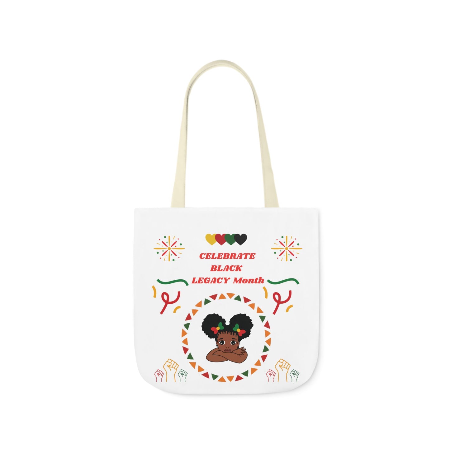White Graphic Canvas Tote Bag