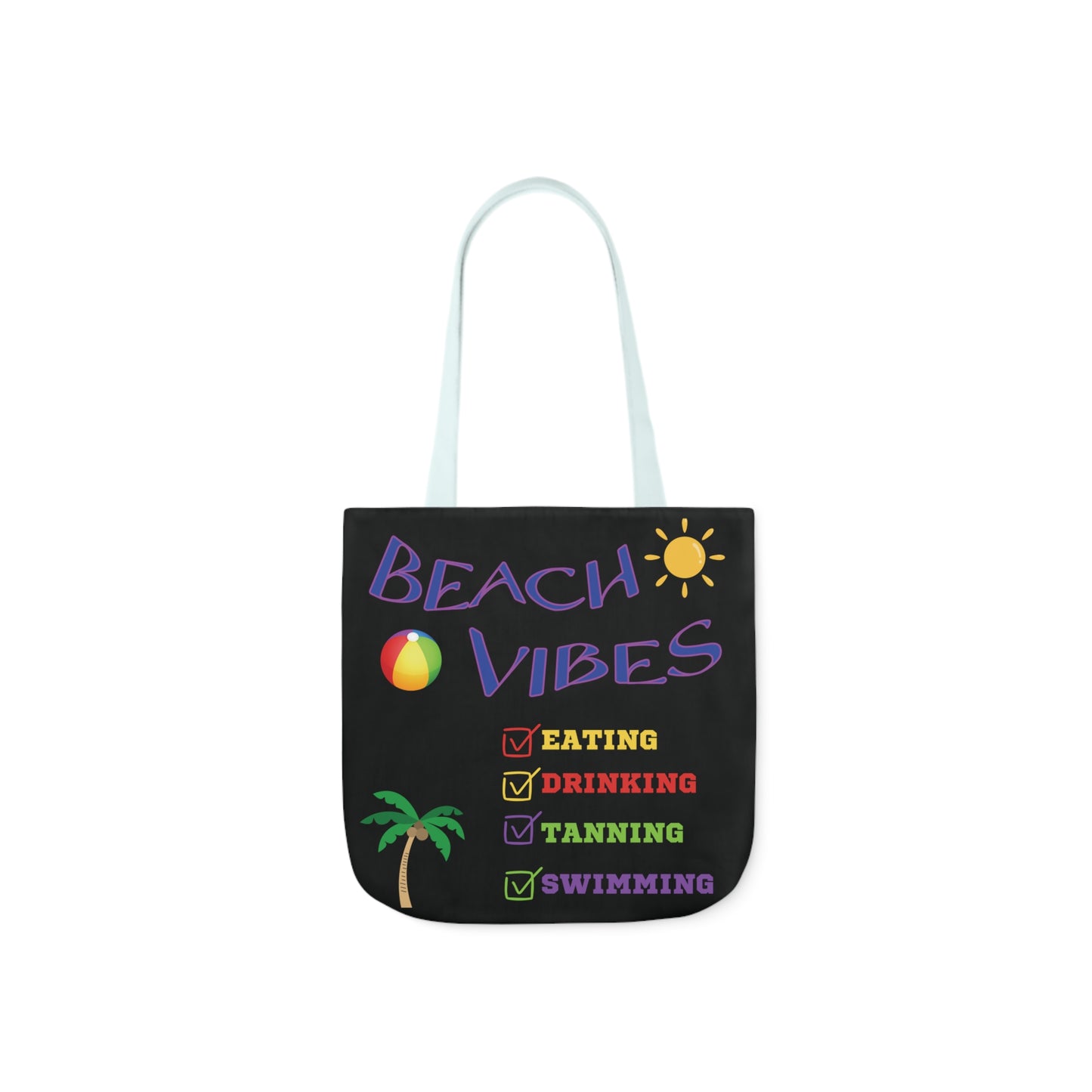 Vacation Canvas Tote Bag, 5-Color Straps