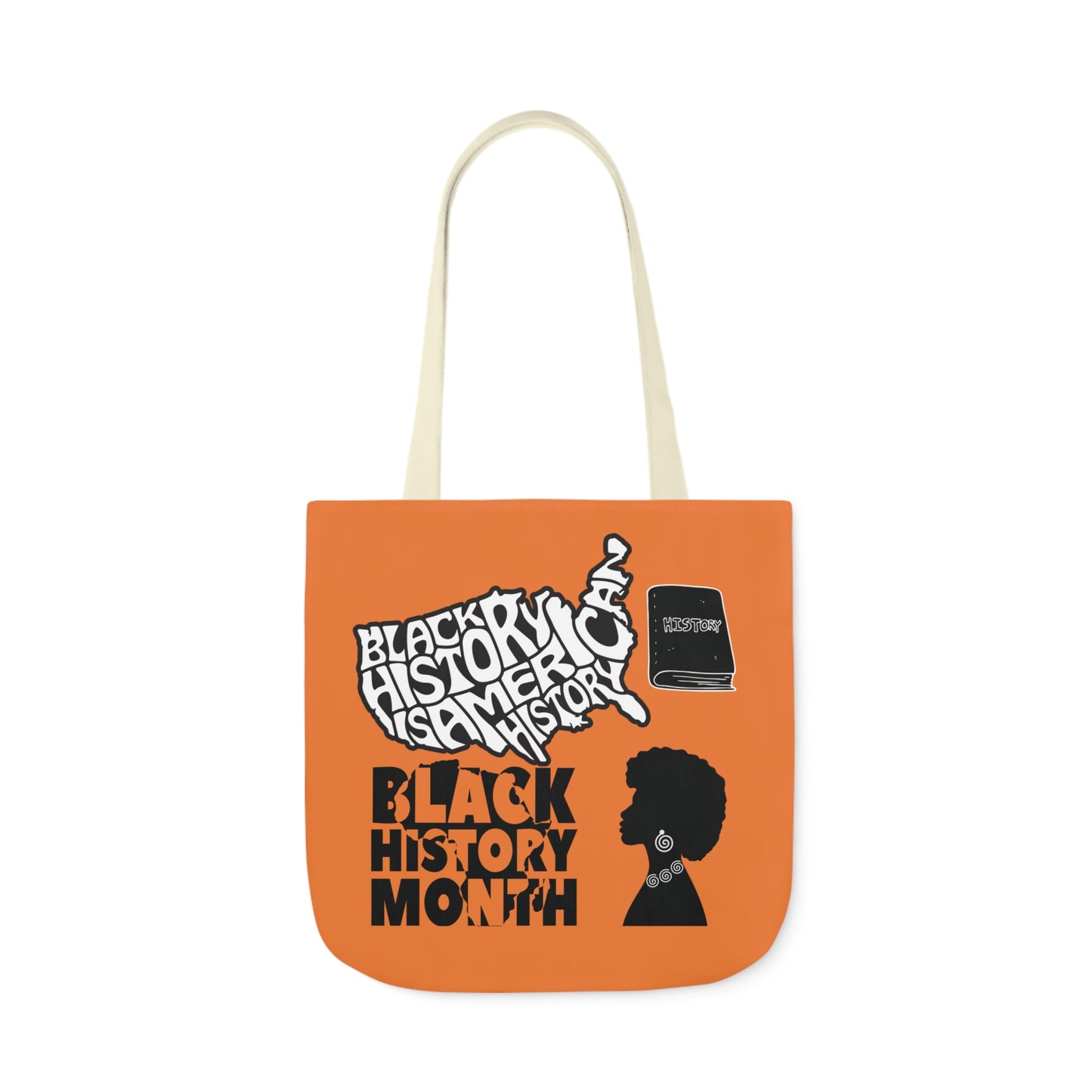 Orange Black History Canvas Tote Bag