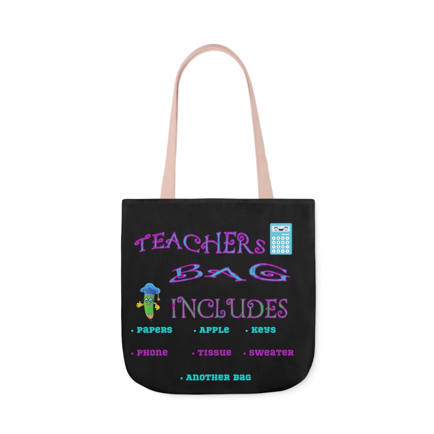 Teachers Canvas Tote Bag, 5-Color Straps