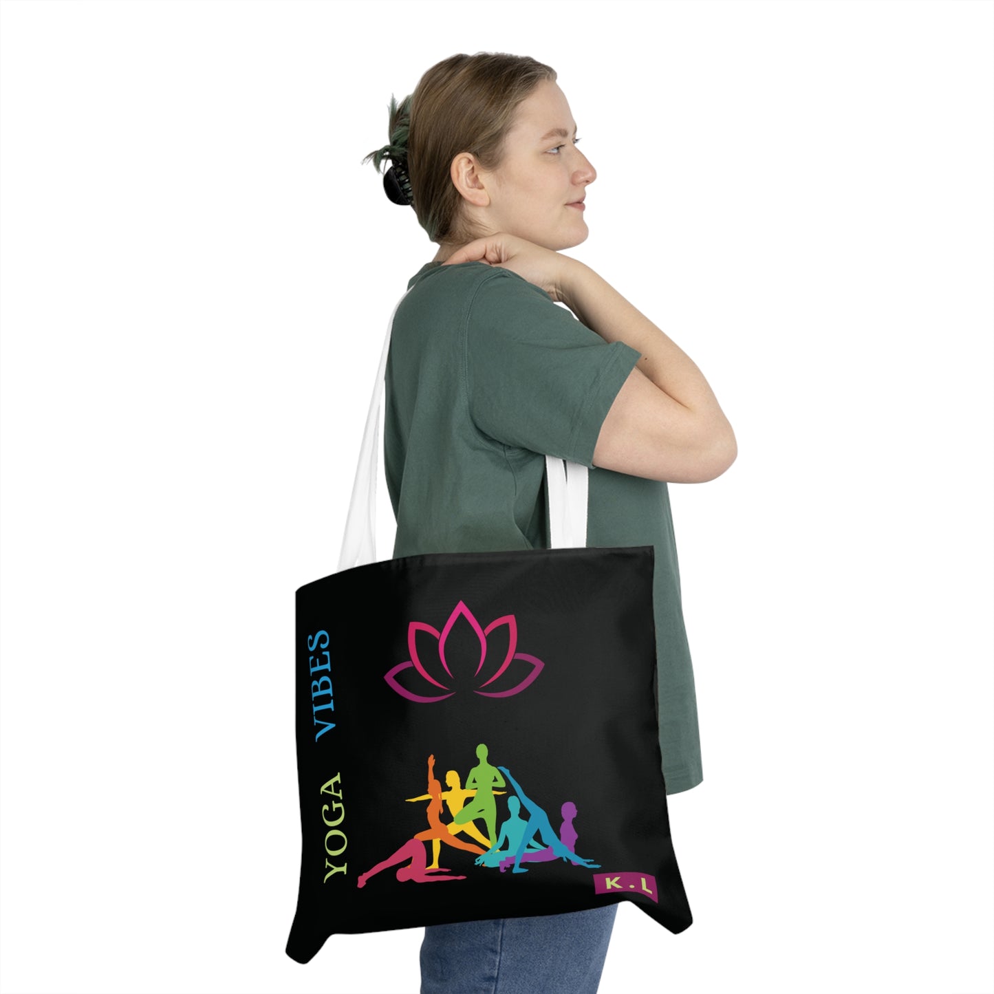 Personalized Black Shoulder Tote Bag