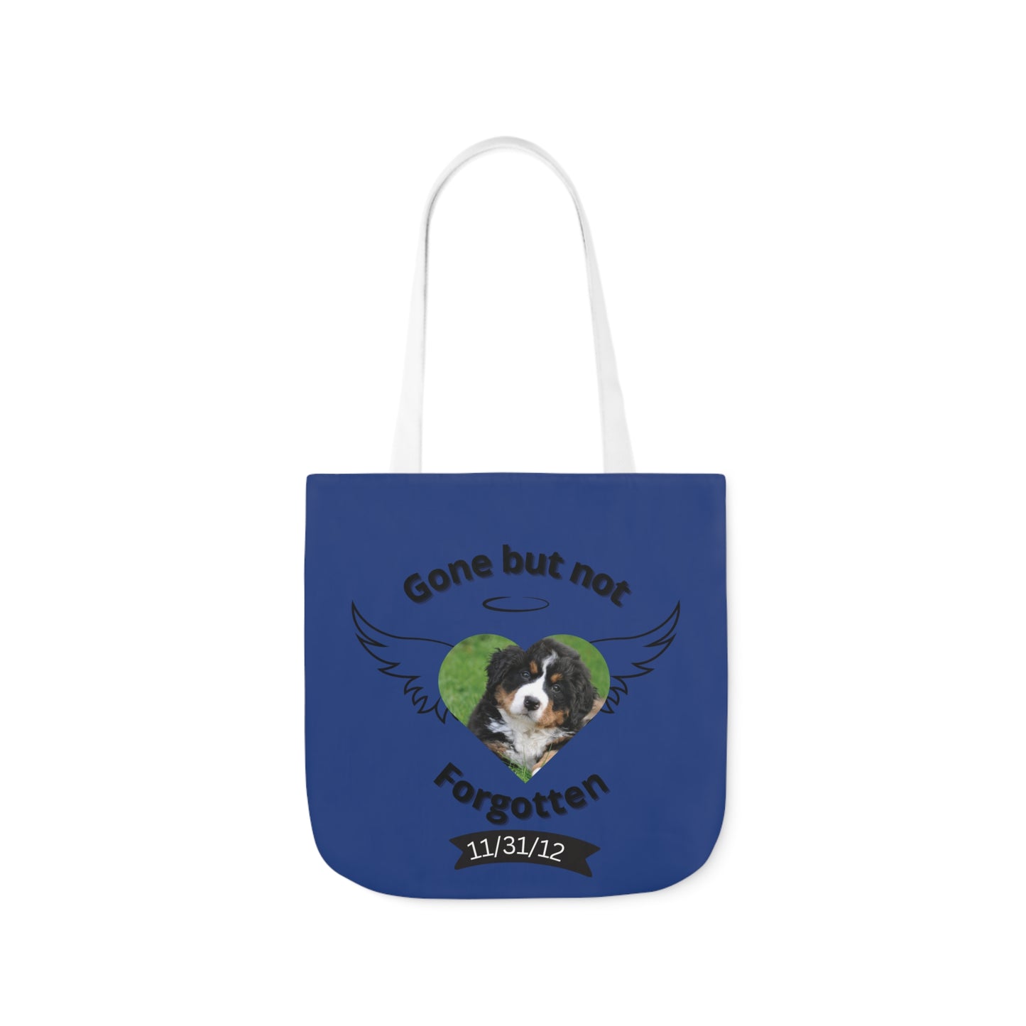 Blue Personalized Dog Memorial Tote Bag
