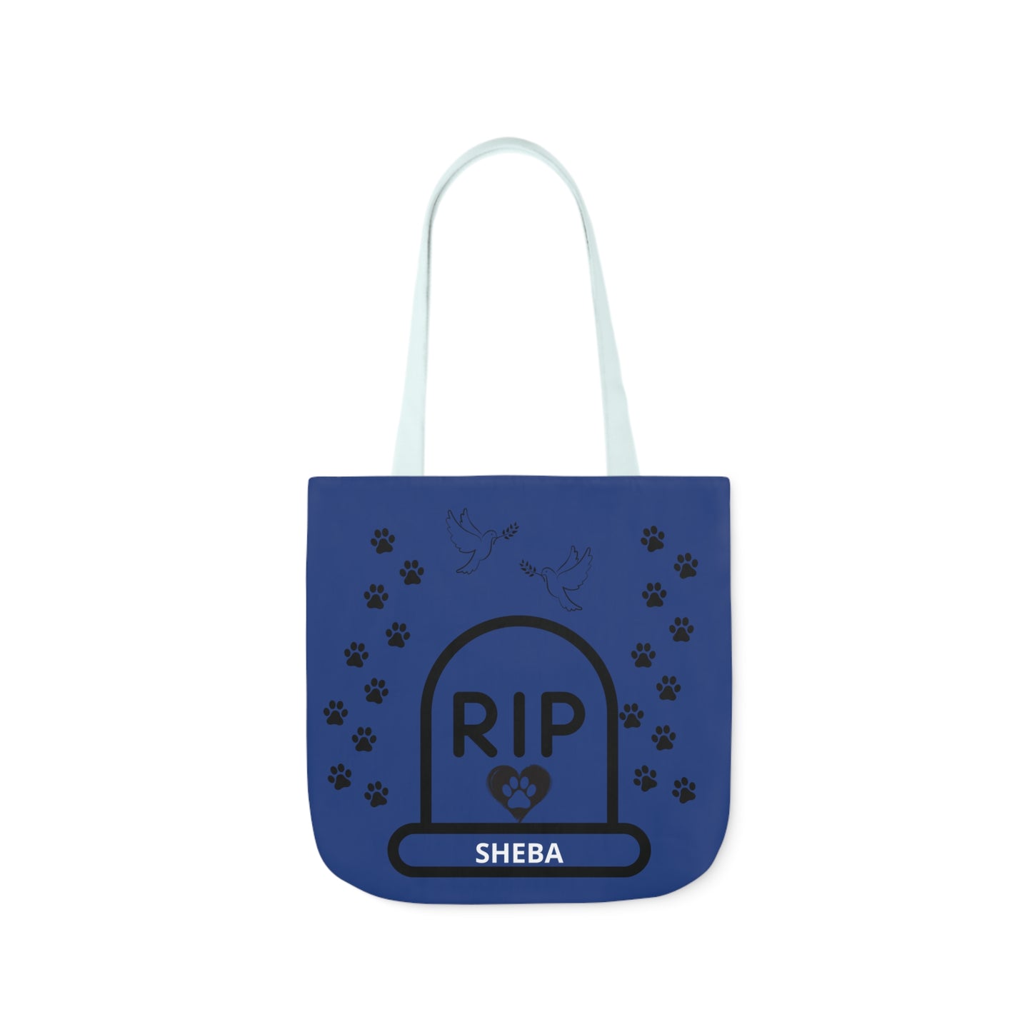 Blue Personalized Dog Memorial Tote Bag