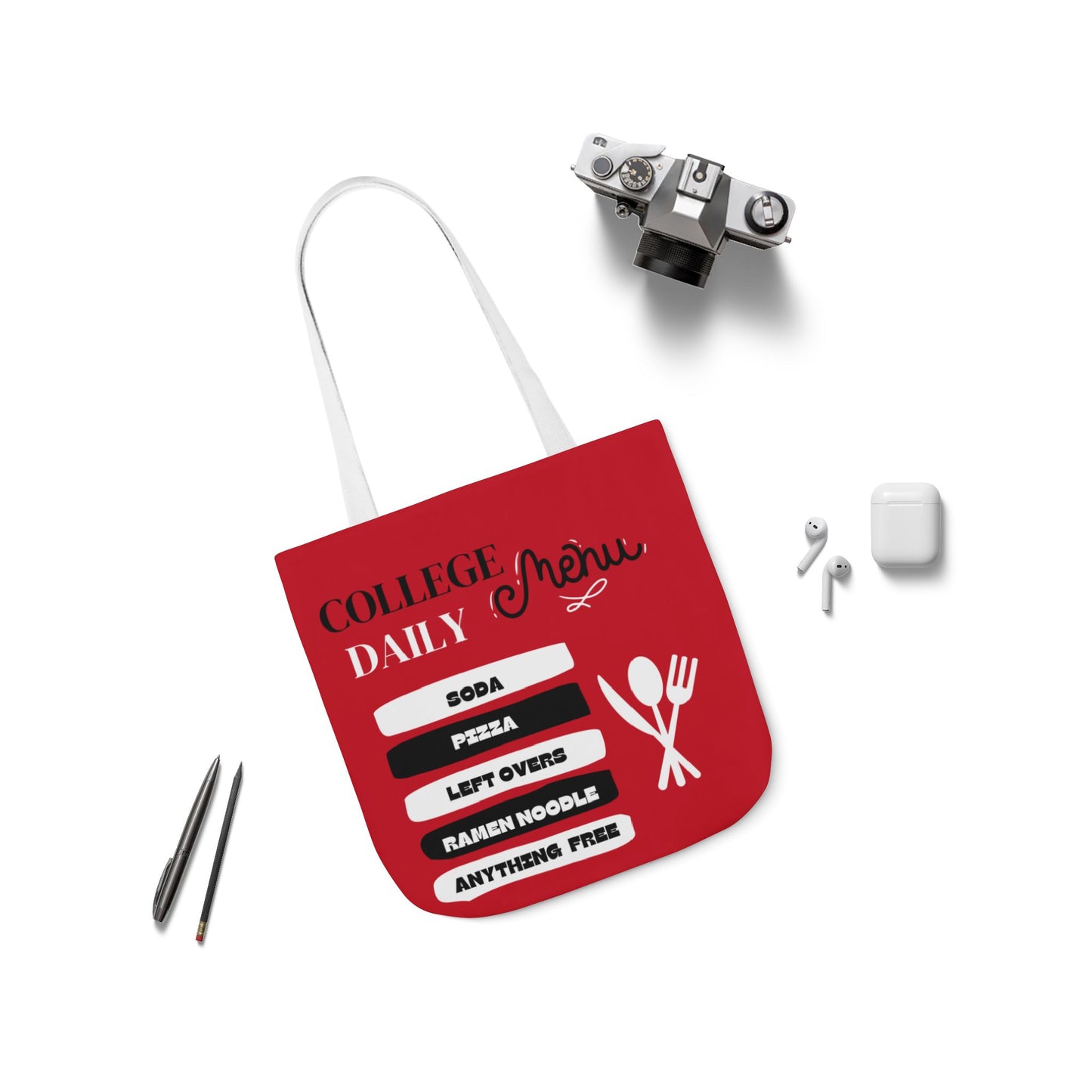 Funny Student Red Canvas Tote Bag