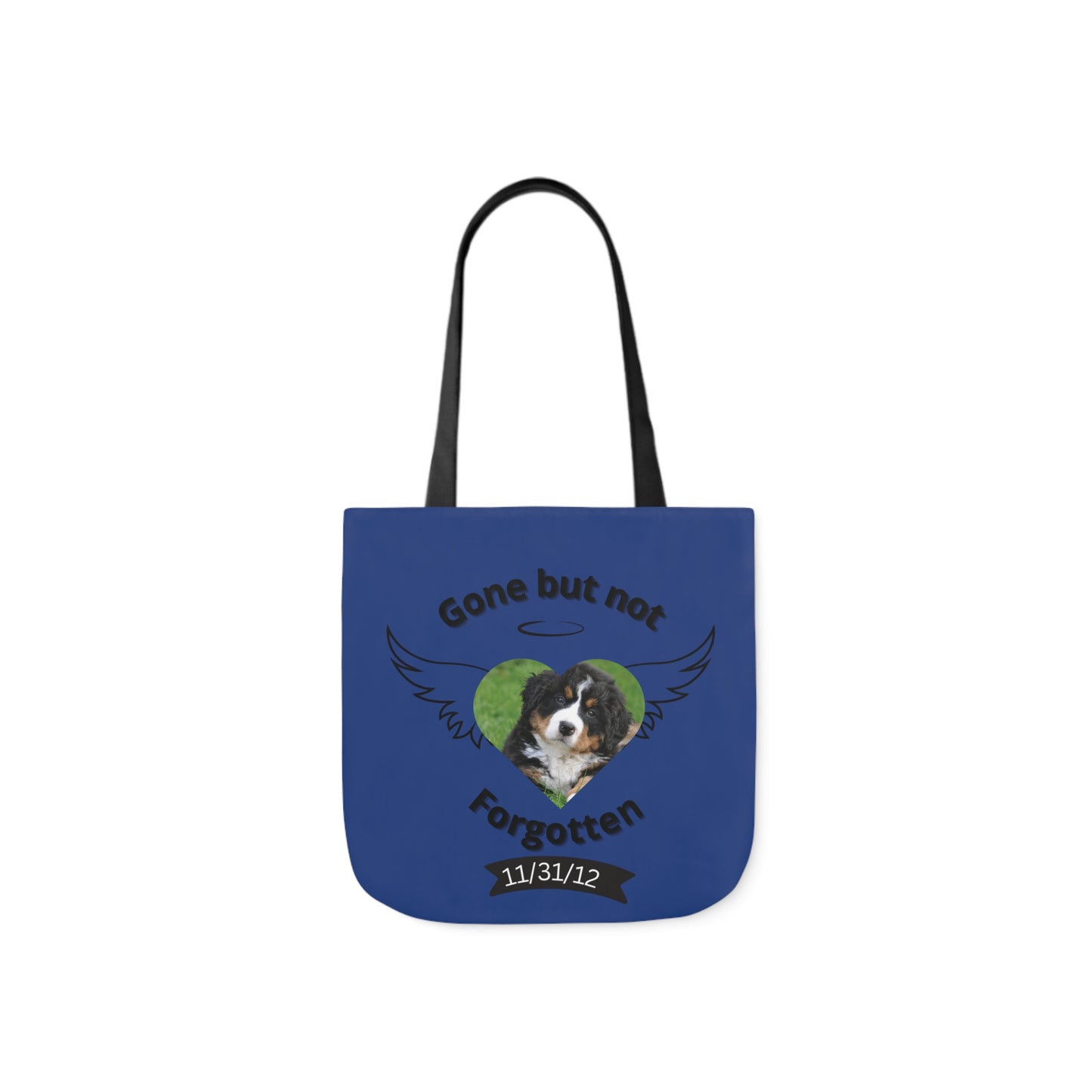 Blue Personalized Dog Memorial Tote Bag