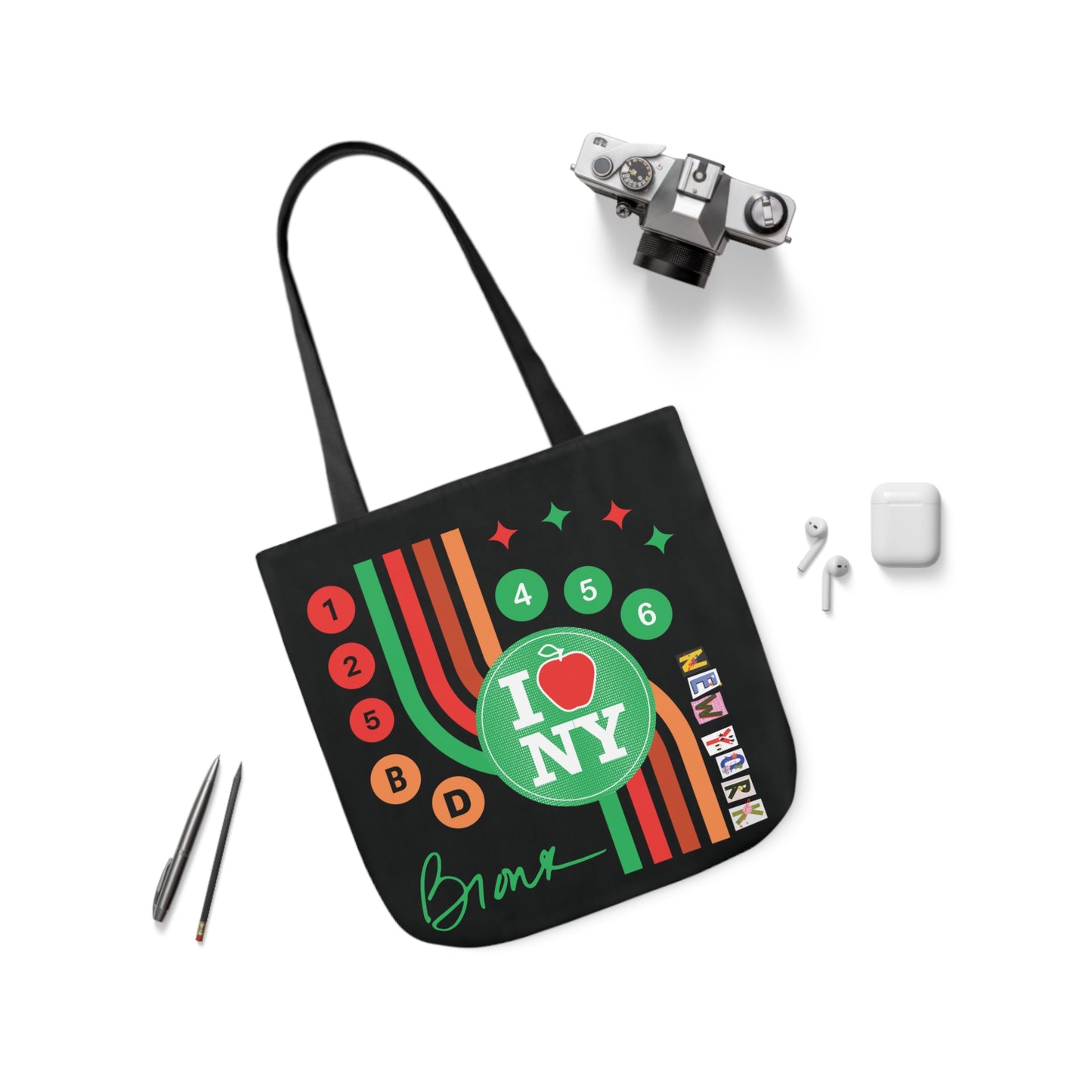 Canvas Tote Bag, 5-Color Straps