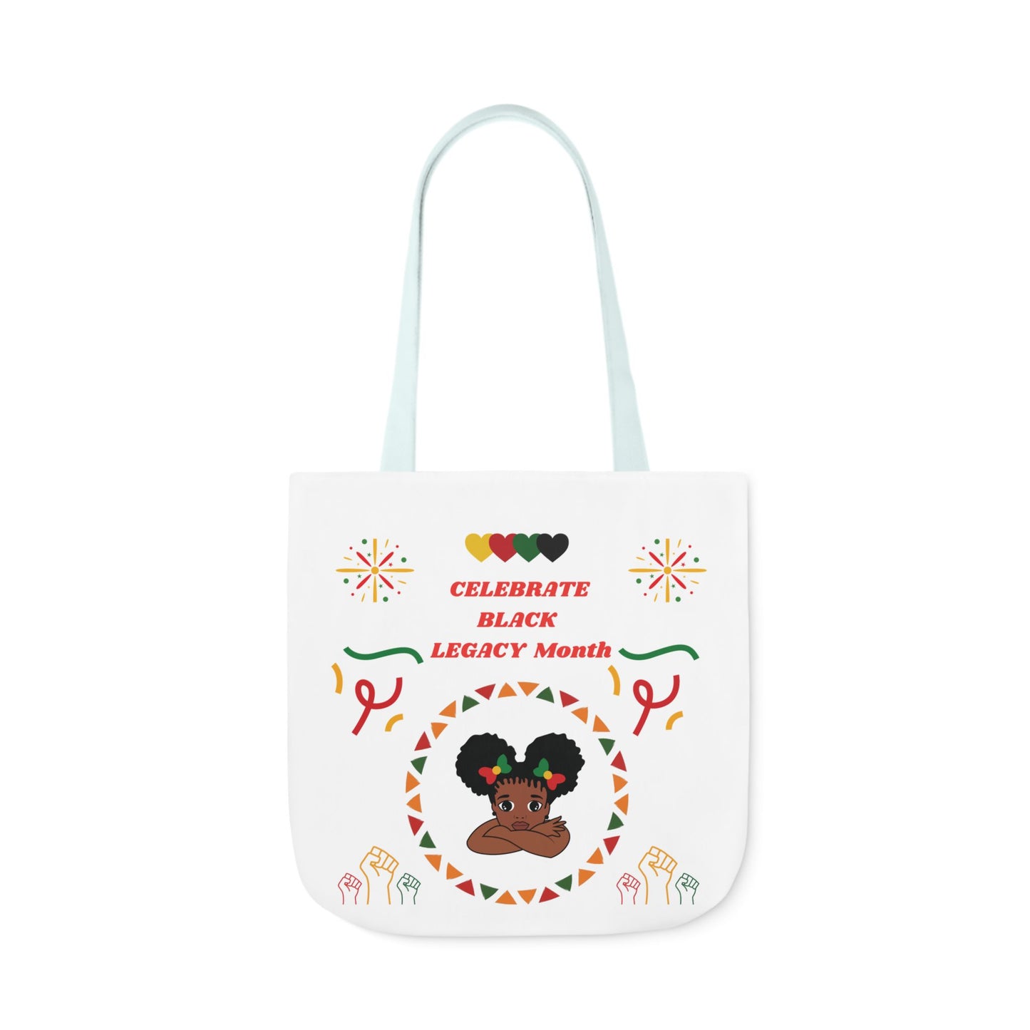 White Graphic Canvas Tote Bag