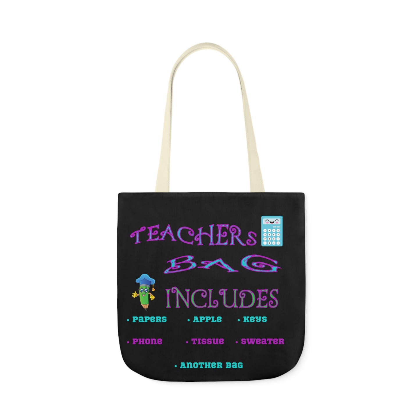 Teachers Canvas Tote Bag, 5-Color Straps