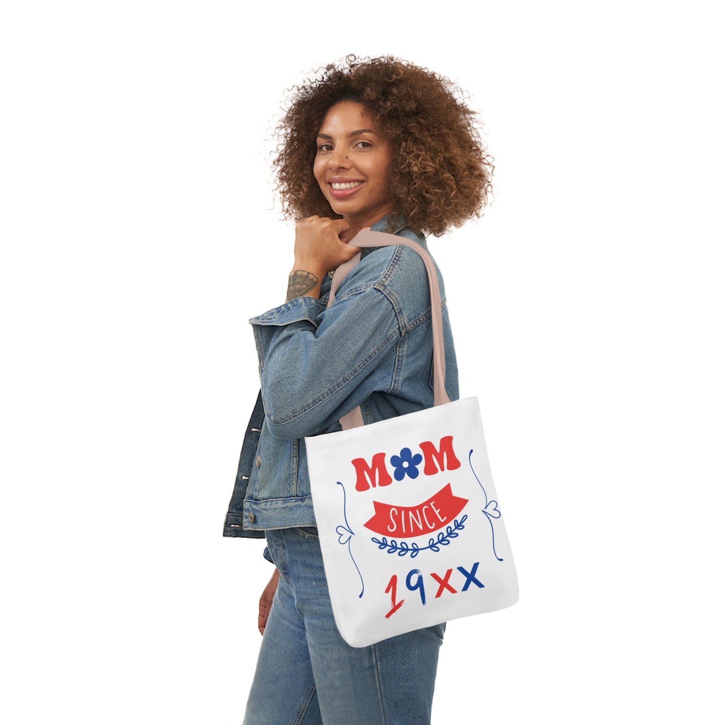 Mom White Canvas Tote Bag