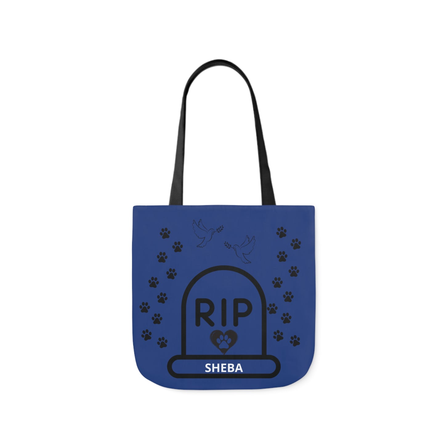 Blue Personalized Dog Memorial Tote Bag