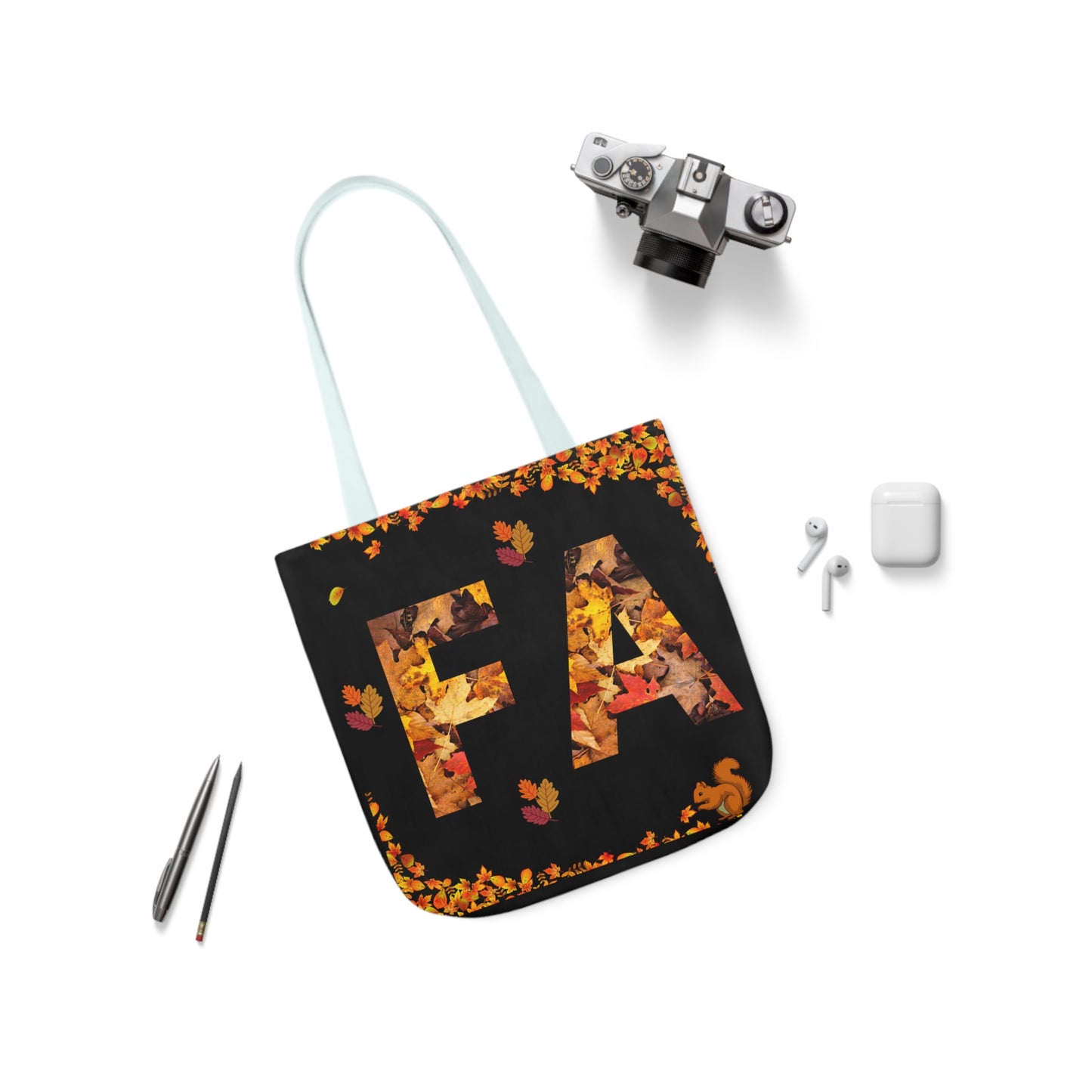 Fall Canvas Tote Bag, 5-Color Straps