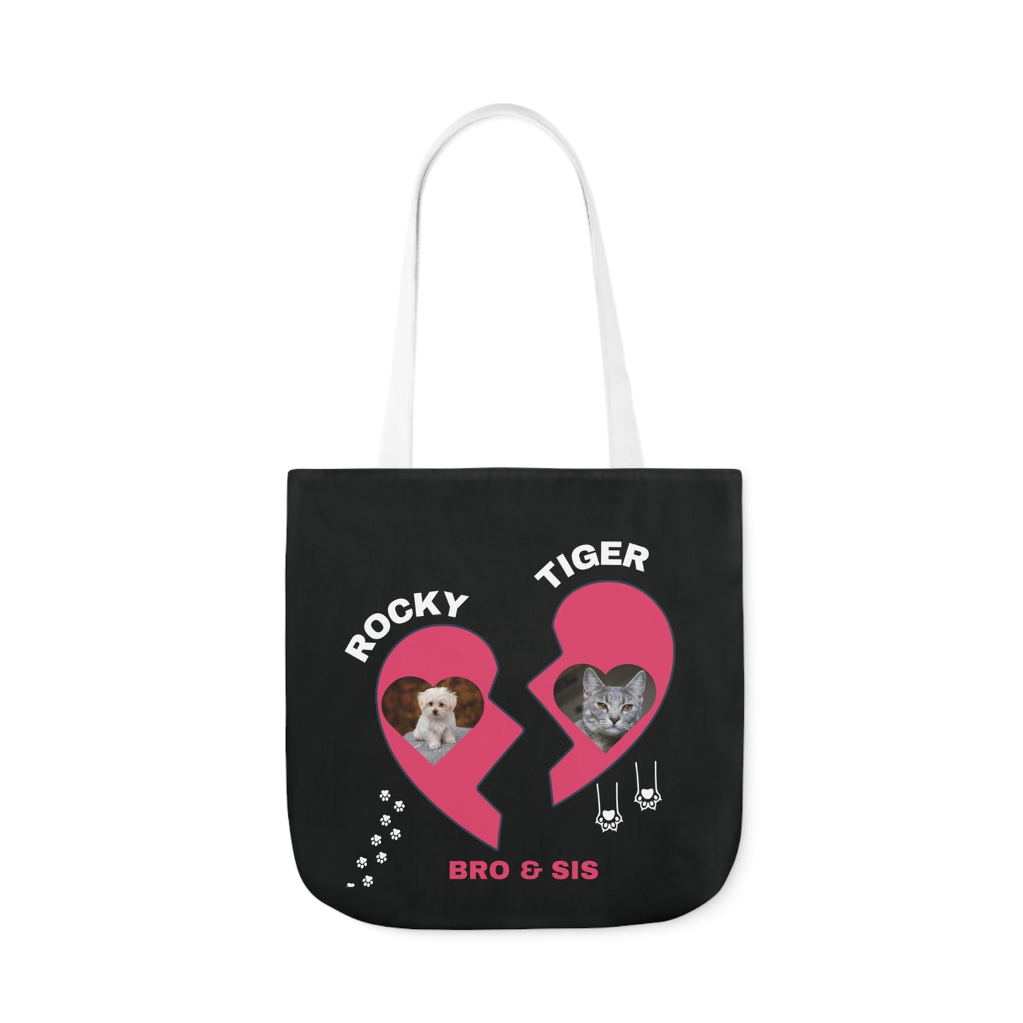 Canvas Tote Bag, Personalized Cat and Dog Design