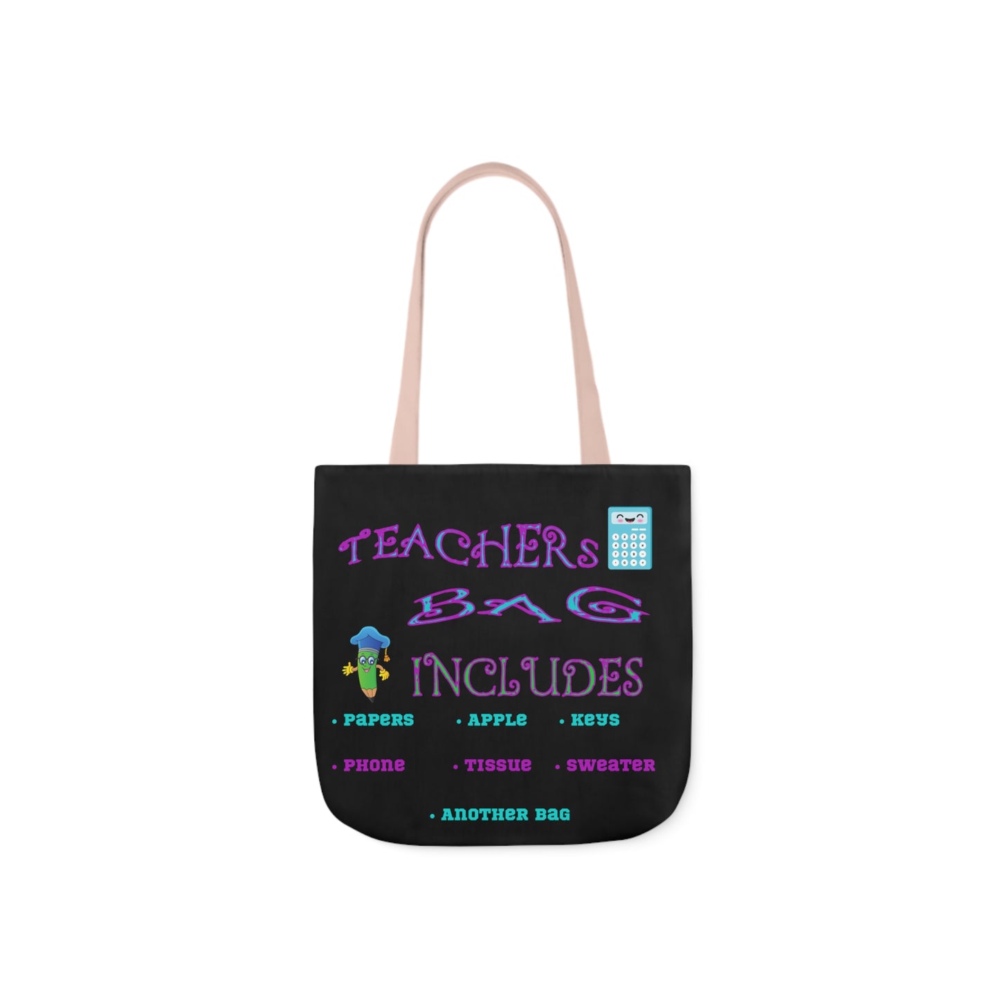 Teachers Canvas Tote Bag, 5-Color Straps