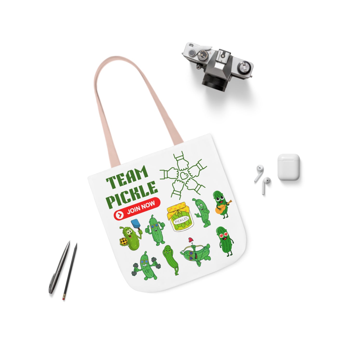 Turtle Canvas Tote Bag, 5-Color Straps