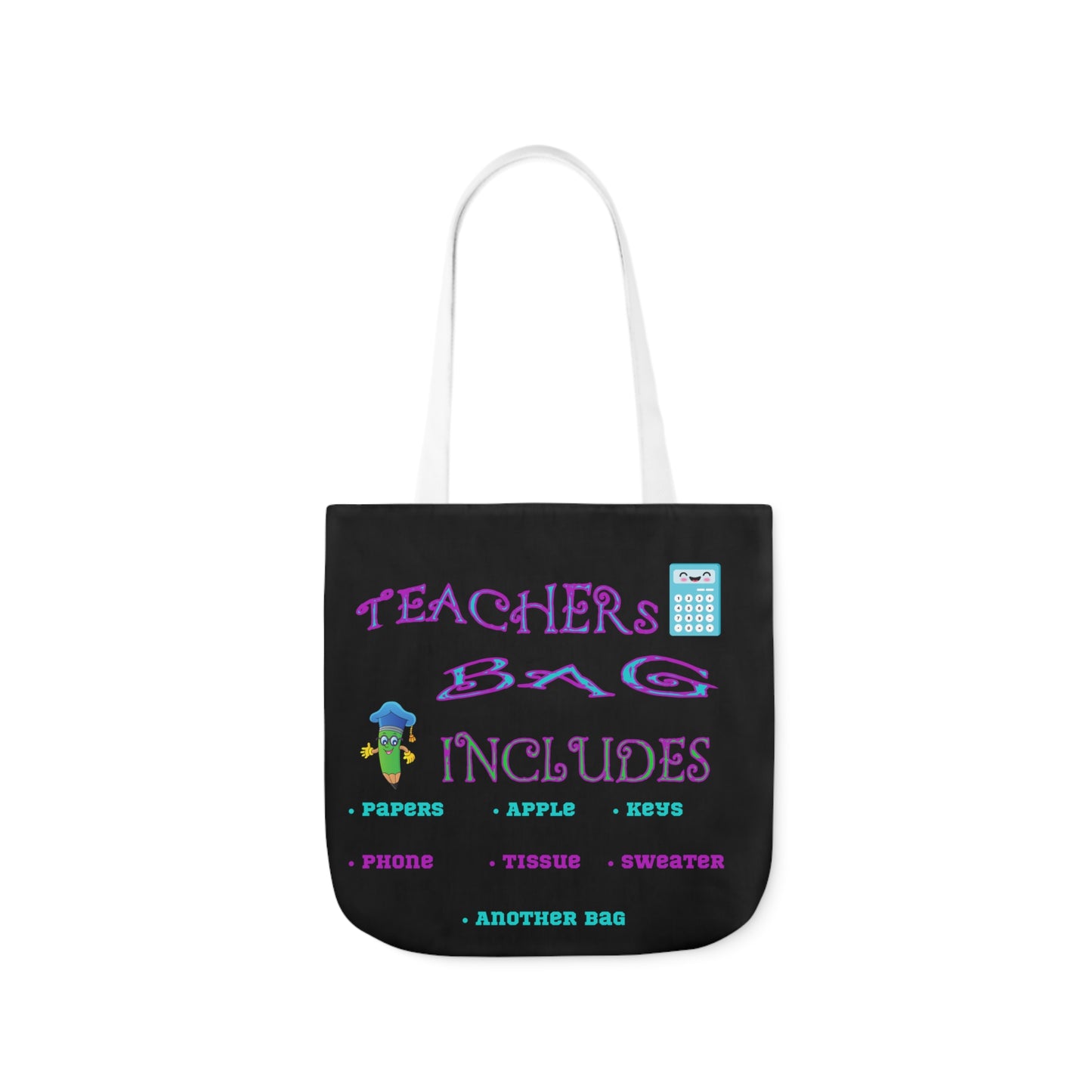 Teachers Canvas Tote Bag, 5-Color Straps