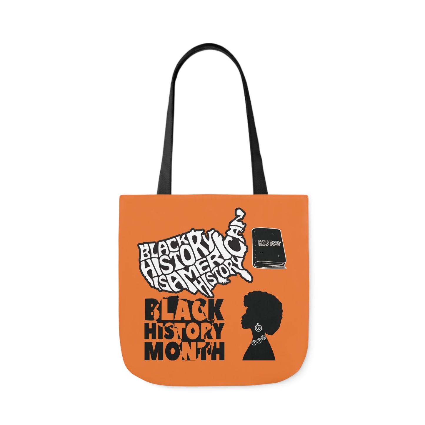 Orange Black History Canvas Tote Bag