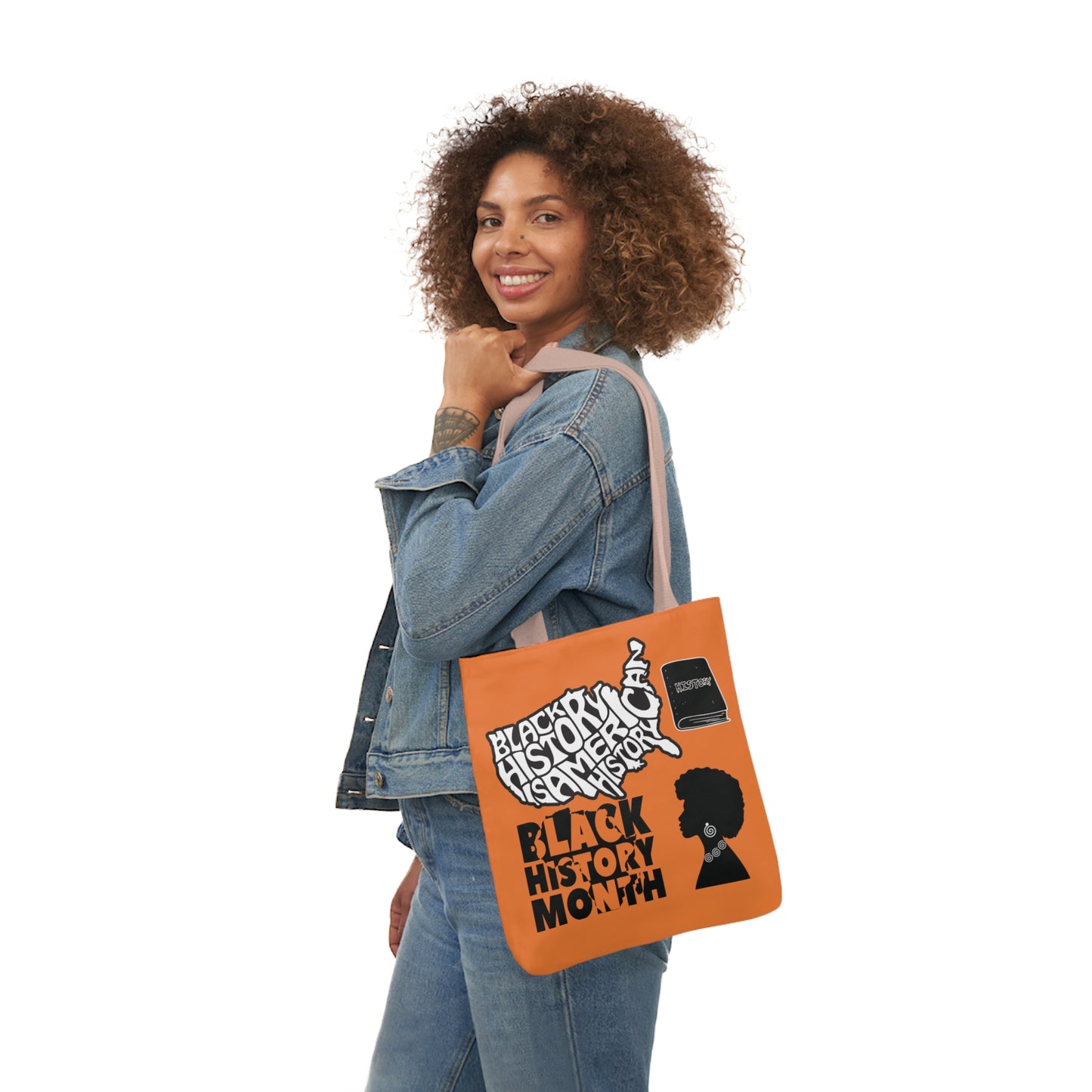 Orange Black History Canvas Tote Bag
